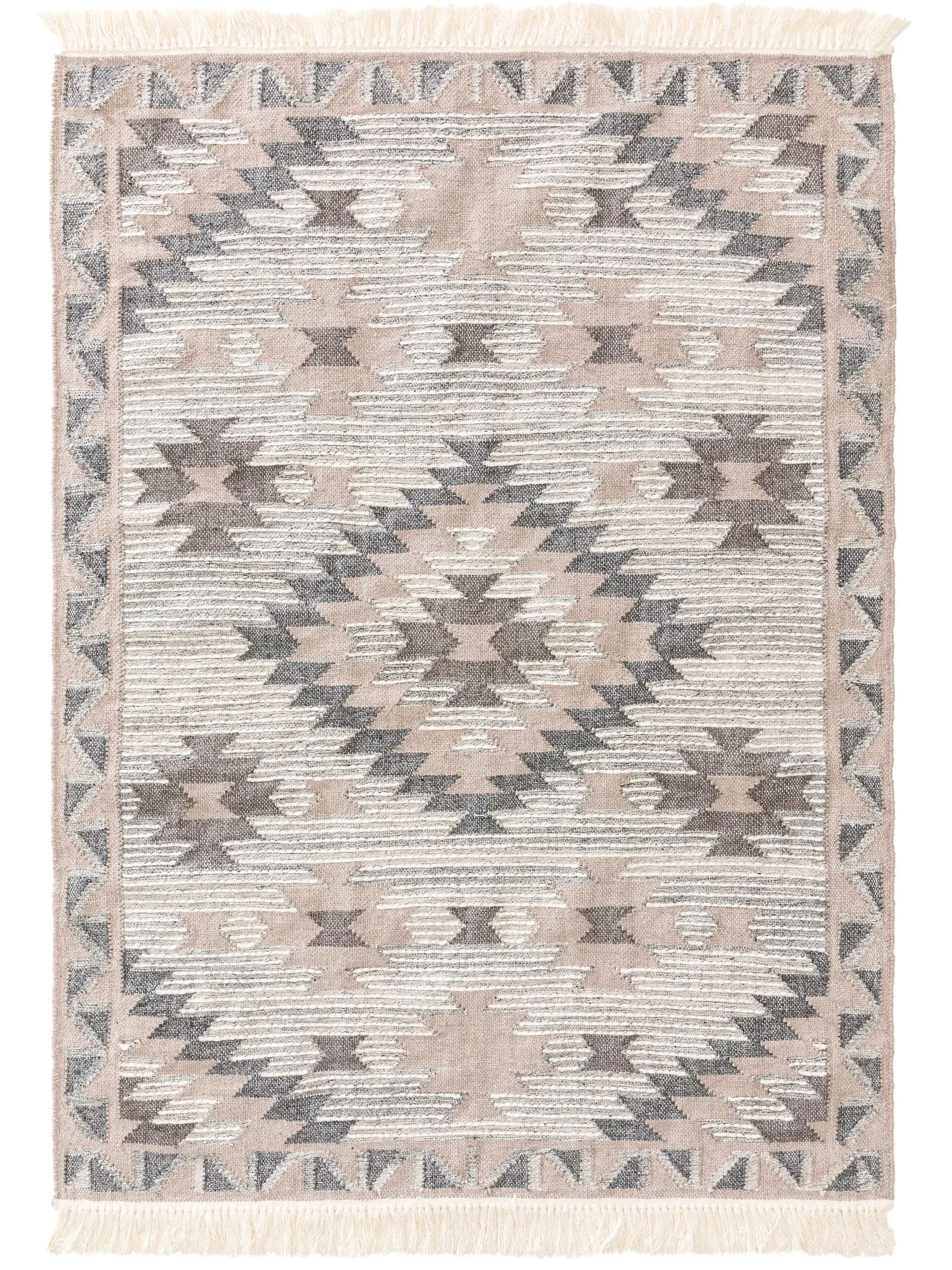 Tapijt van 70% Wol, 30% Polyester in Grijs met een 70% Wol, 30% Polyester hoge pool van benuta pure