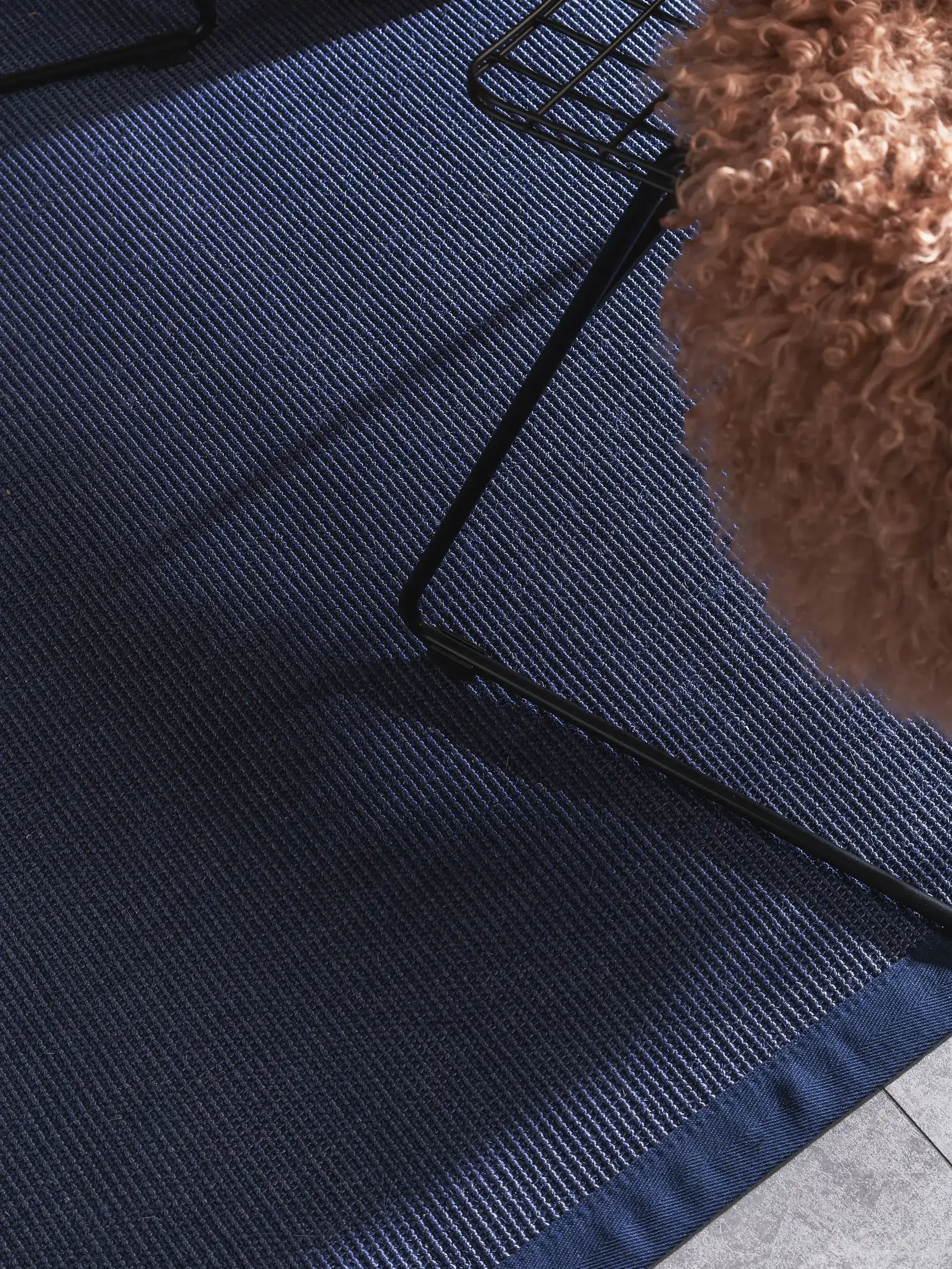 Rug made of 100% Sisal in Blau with a 100% Sisal high pile by benuta Nest