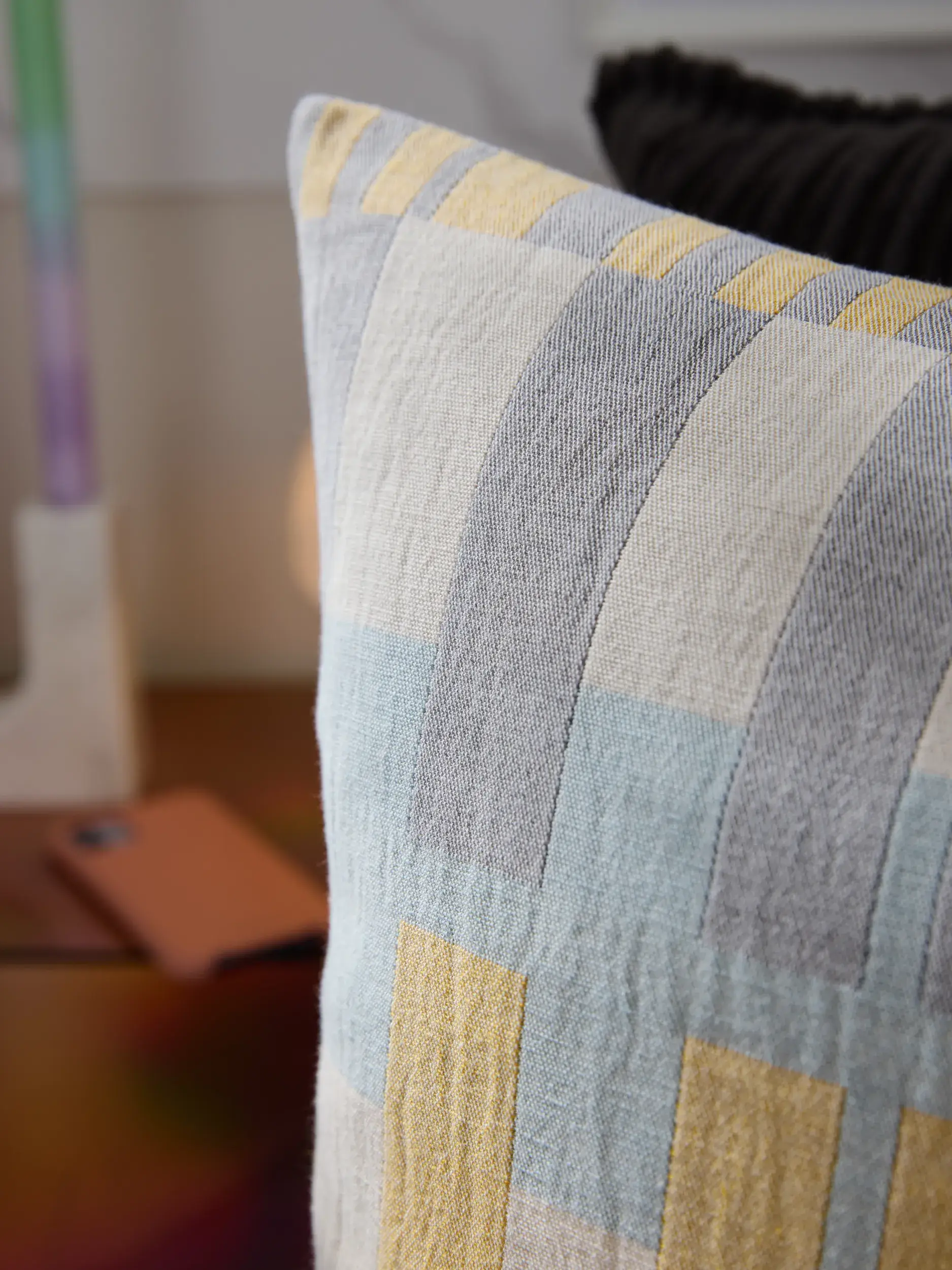 Kissenbezug Nico Multicolor/Gelb im Design Geometrisch aus 100% Baumwolle von benuta Pop