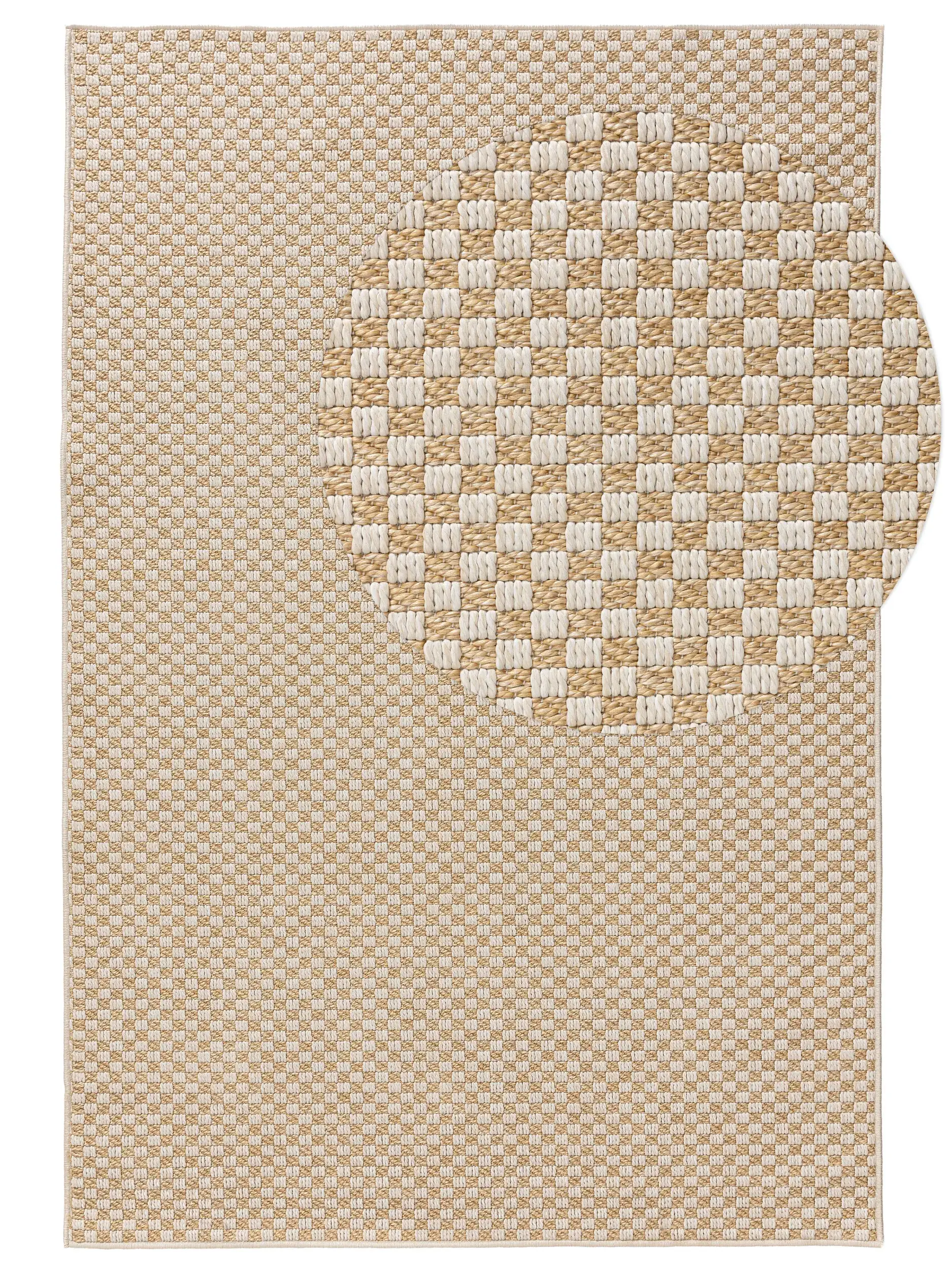 Teppich aus 100% Polypropylen in Beige mit 100% Polypropylen hohem Flor von benuta Pop