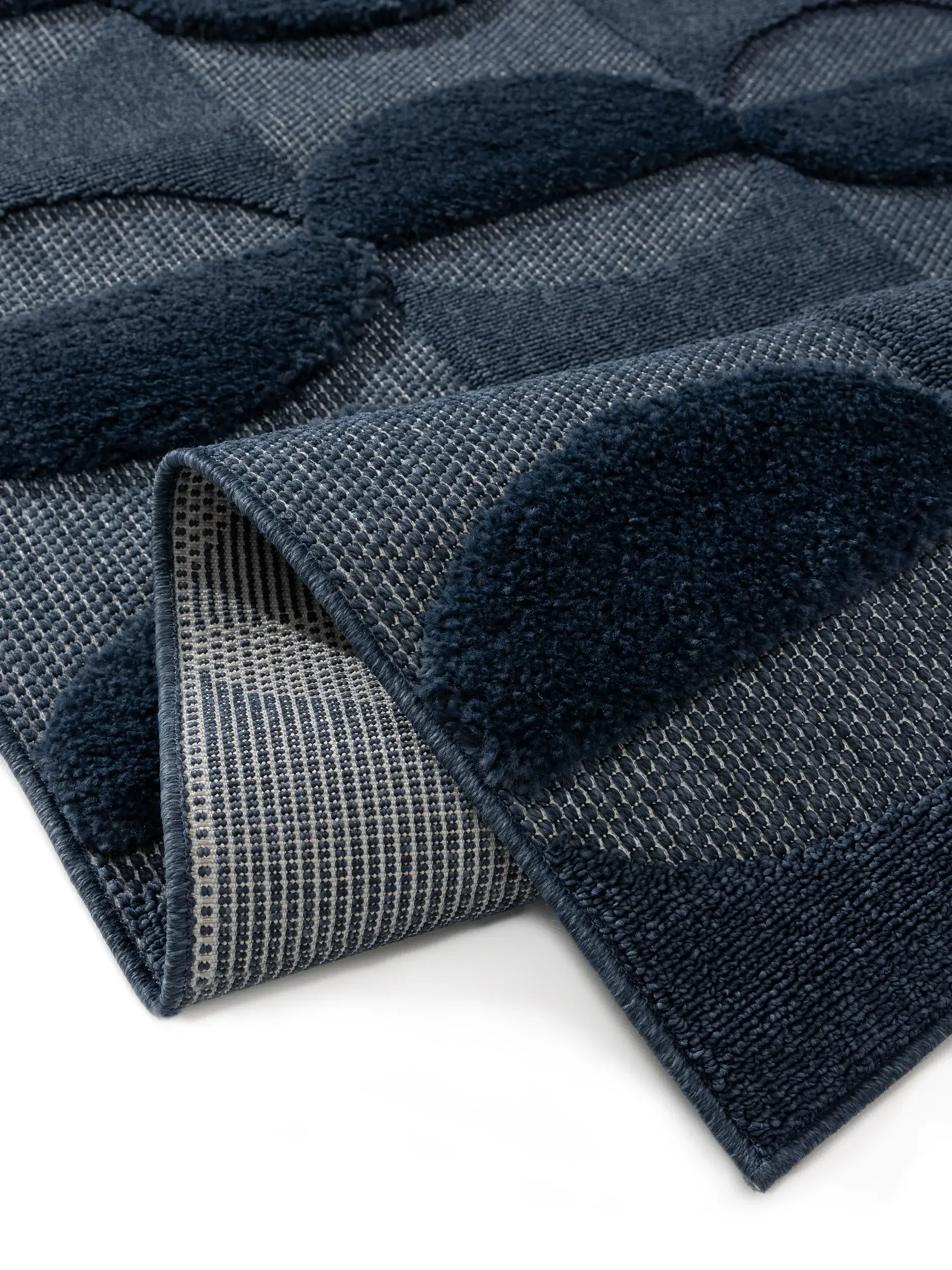 Teppich aus 100% Polypropylen in Blau mit 100% Polypropylen hohem Flor von benuta Pop