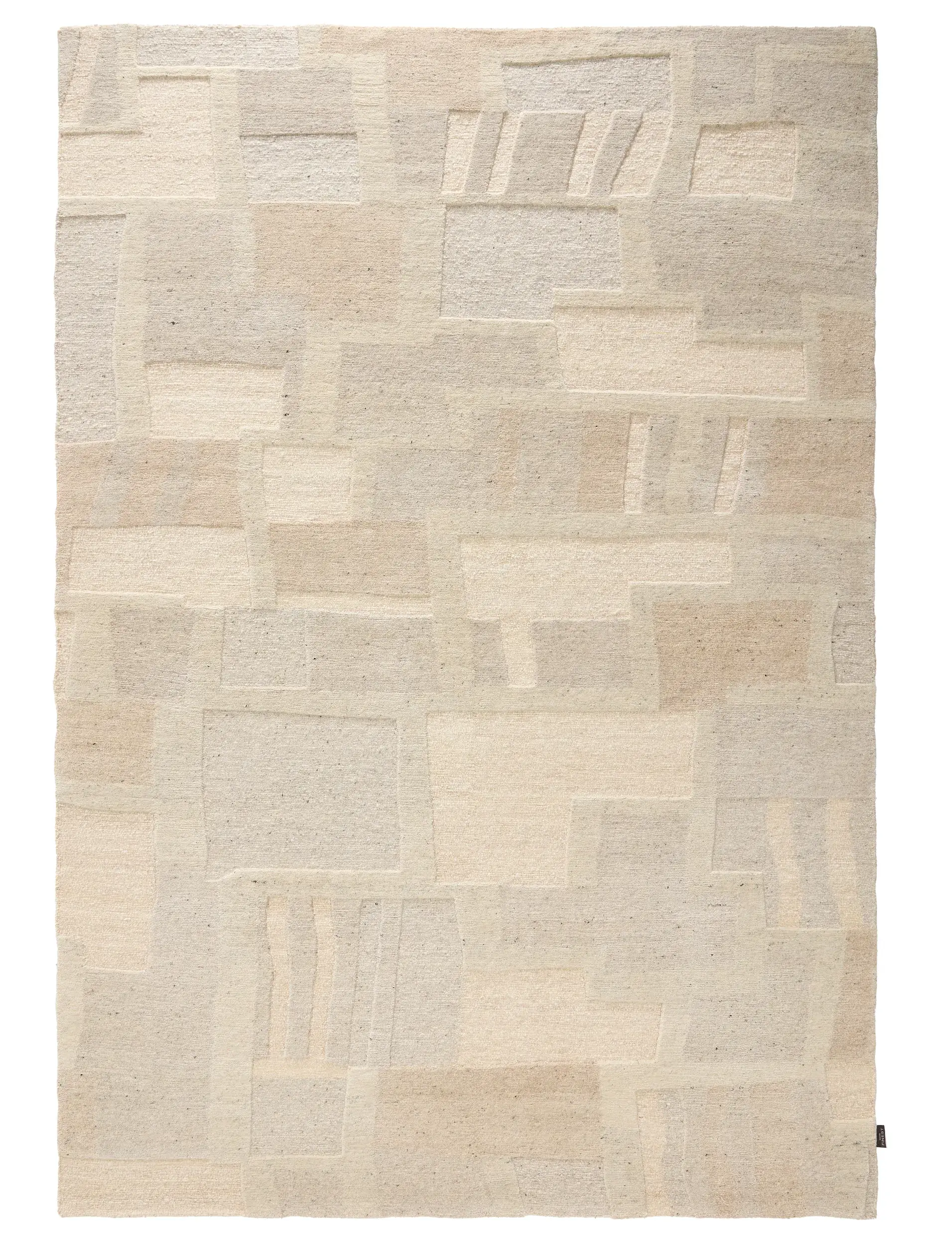 Teppich aus 100% Wolle in Beige mit 100% Wolle hohem Flor von benuta Finest