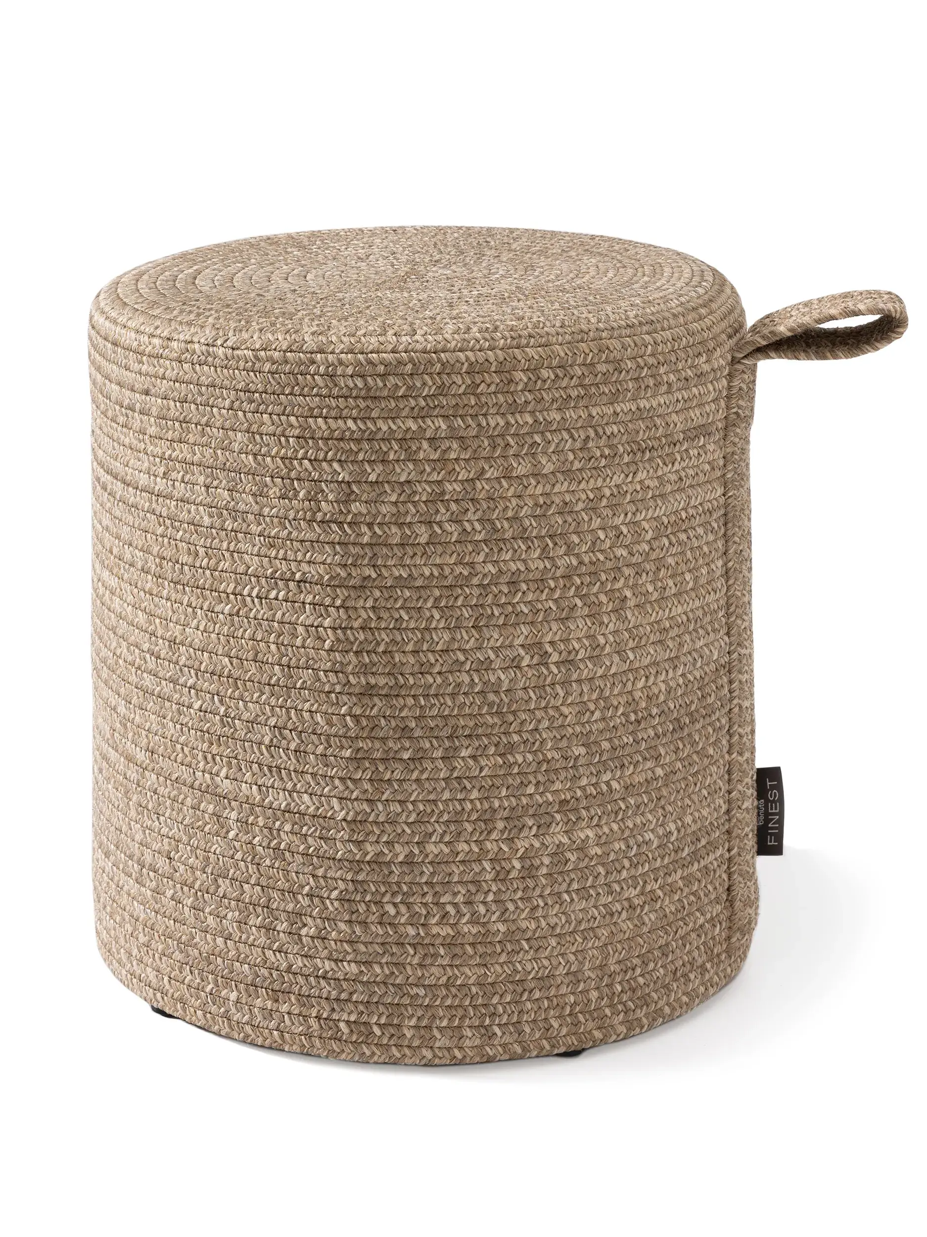 In- & Outdoor Pouf Noe Natur Einfarbig-suunnittelussa, valmistettu 100% polypropeeniaista, benuta Finestin toimesta