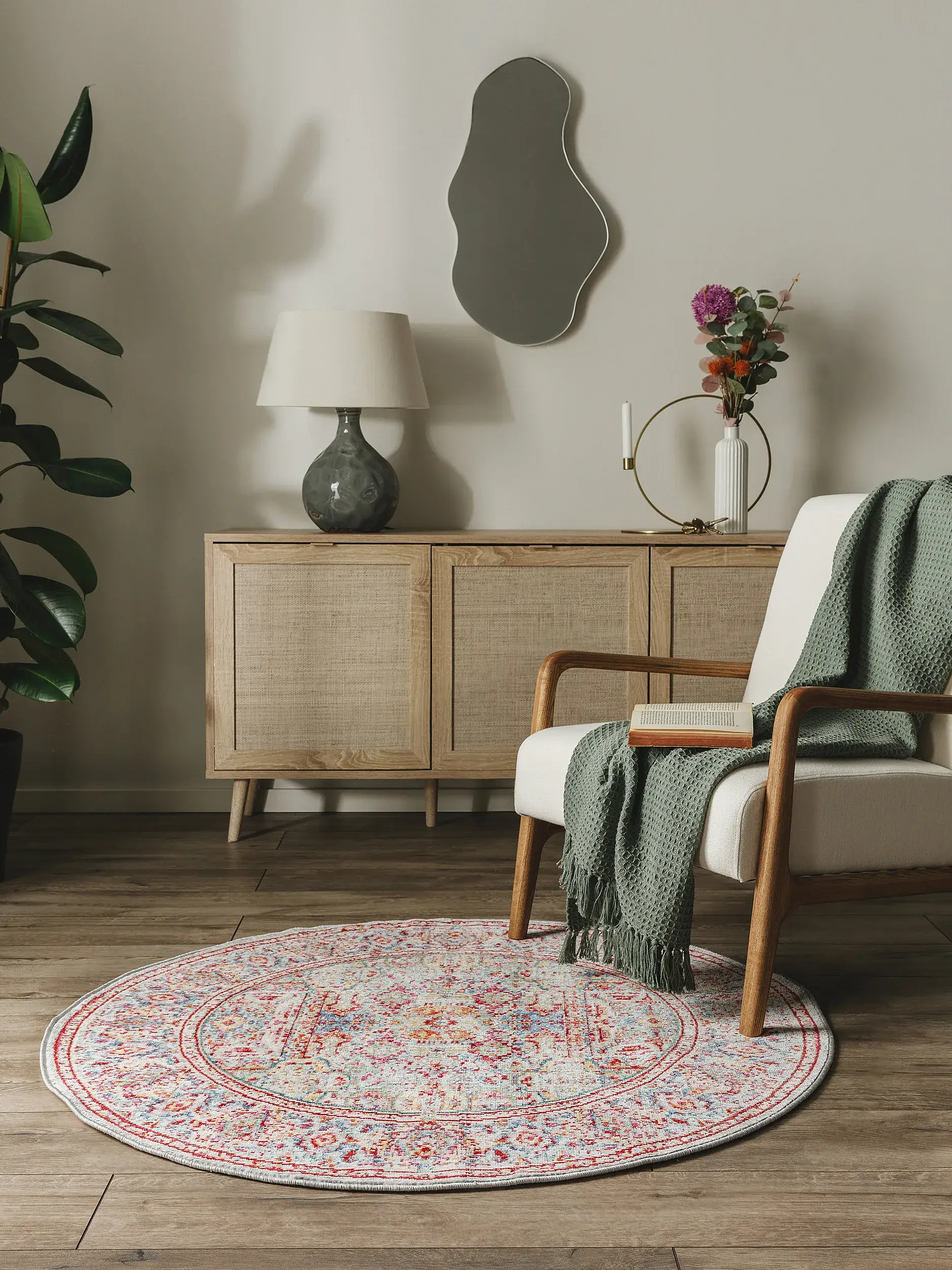 Teppich aus 100% Polyester in Multicolor mit 100% Polyester hohem Flor von benuta Nest