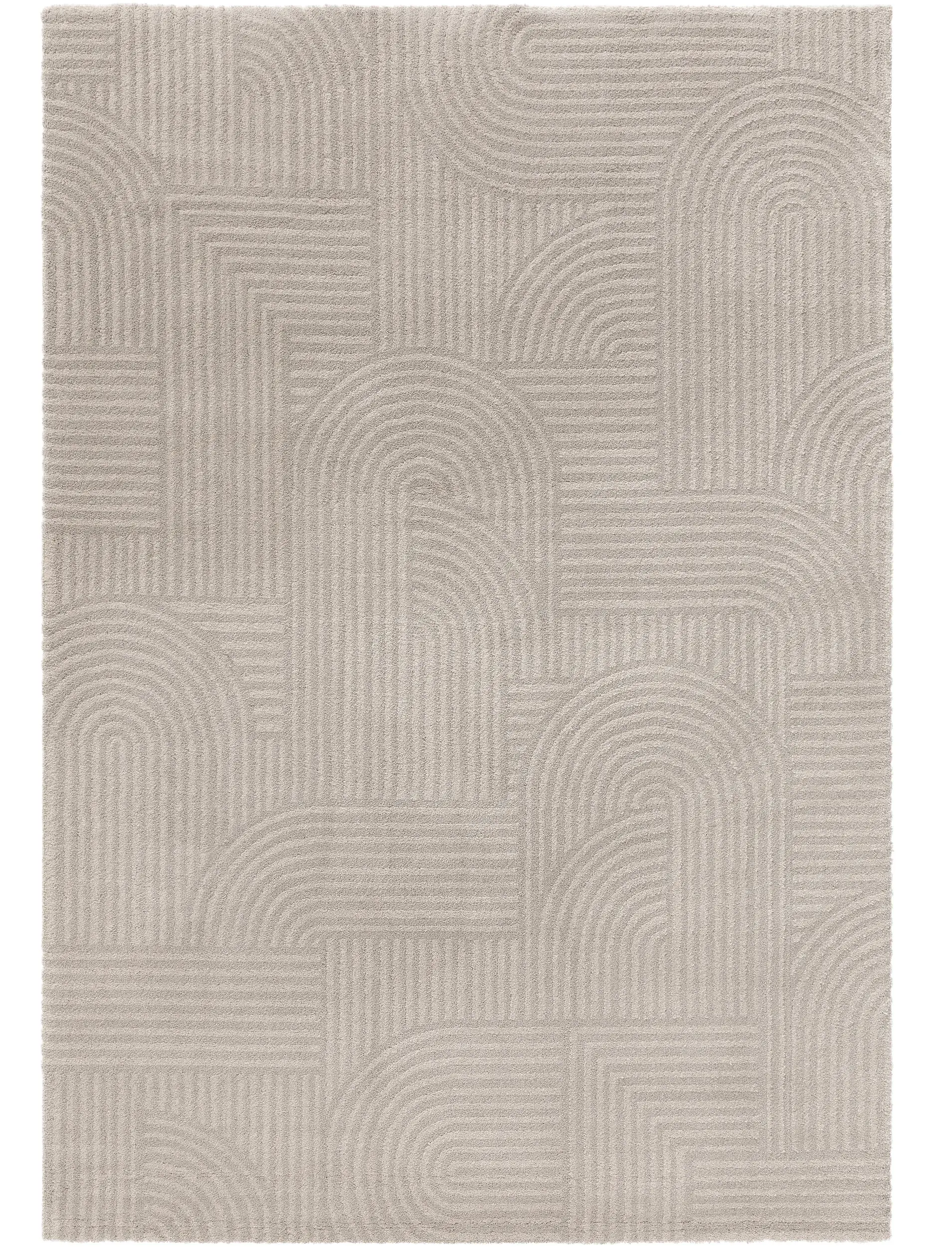 Teppich aus 100% Polypropylen in Grau mit 100% Polypropylen hohem Flor von benuta Nest