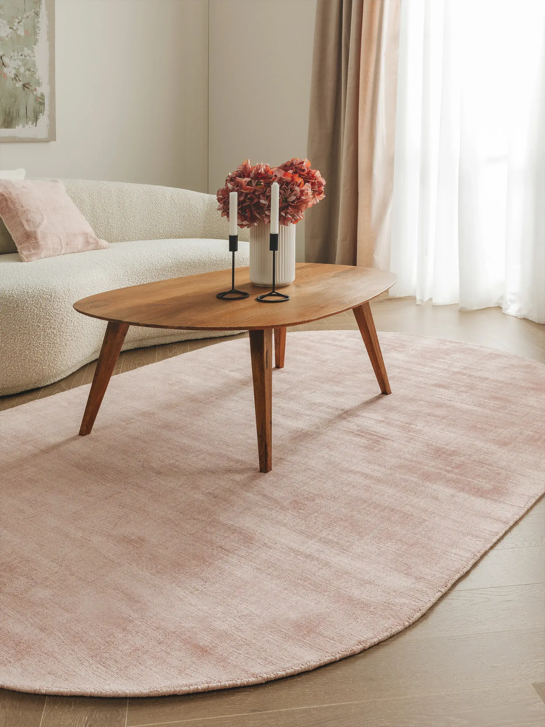 Teppich Nova aus 100% Viskose in Rosa von benuta Pure
