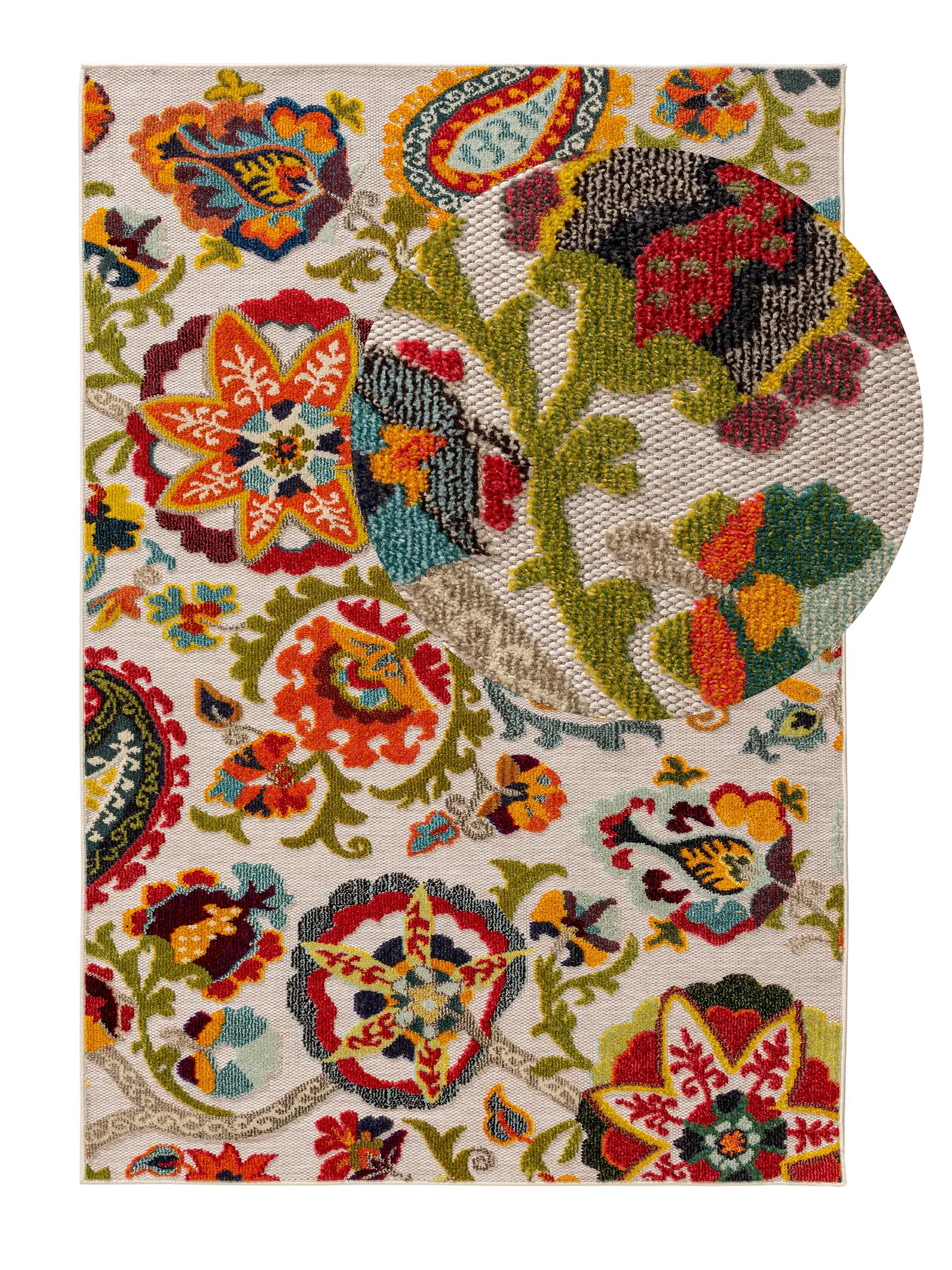 Rug made of 100% Polypropylen in Multicolour with a 100% Polypropylen high pile by benuta Nest