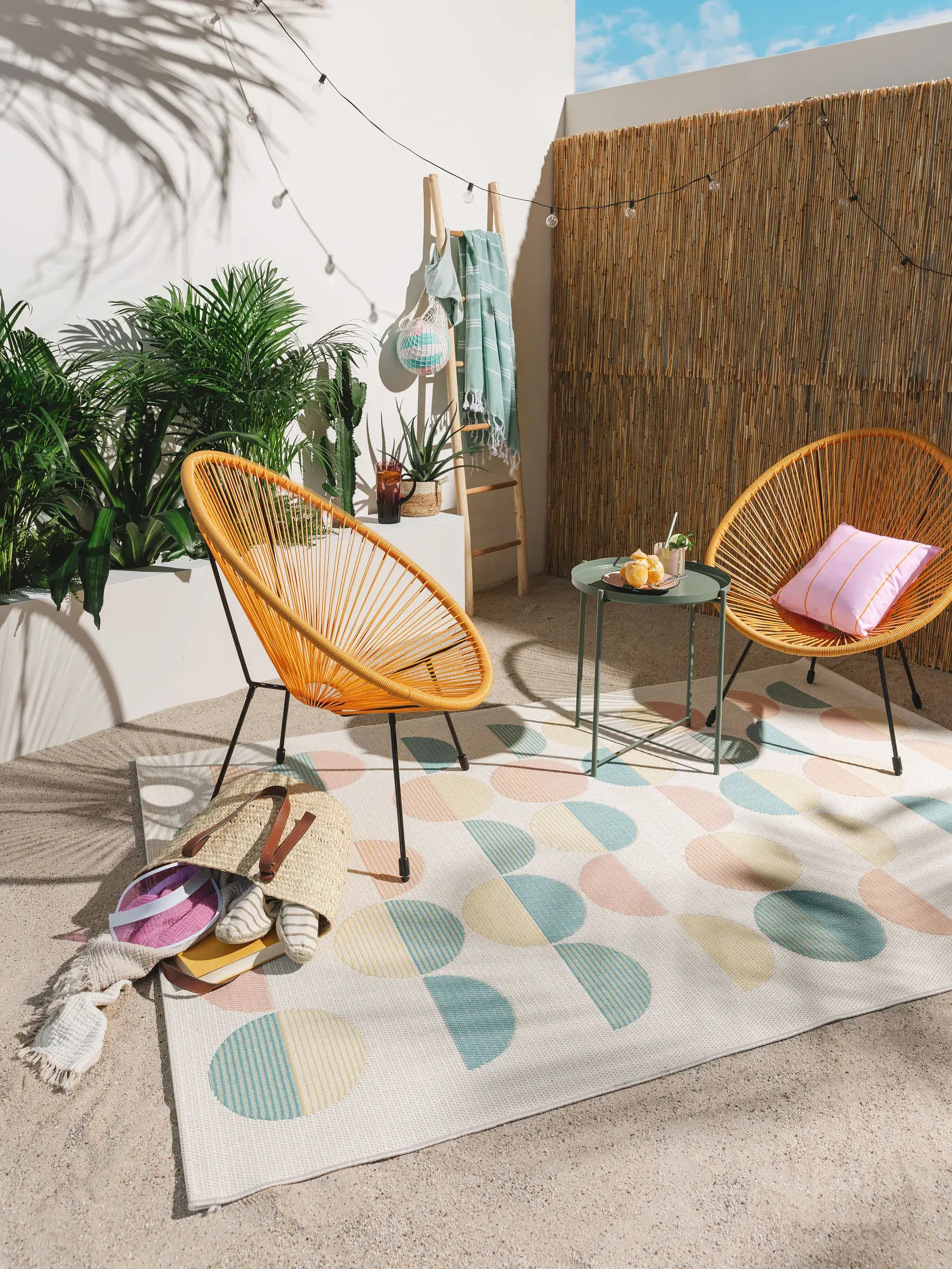 Teppich aus 100% Polypropylen in Multicolor mit 100% Polypropylen hohem Flor von benuta Pop