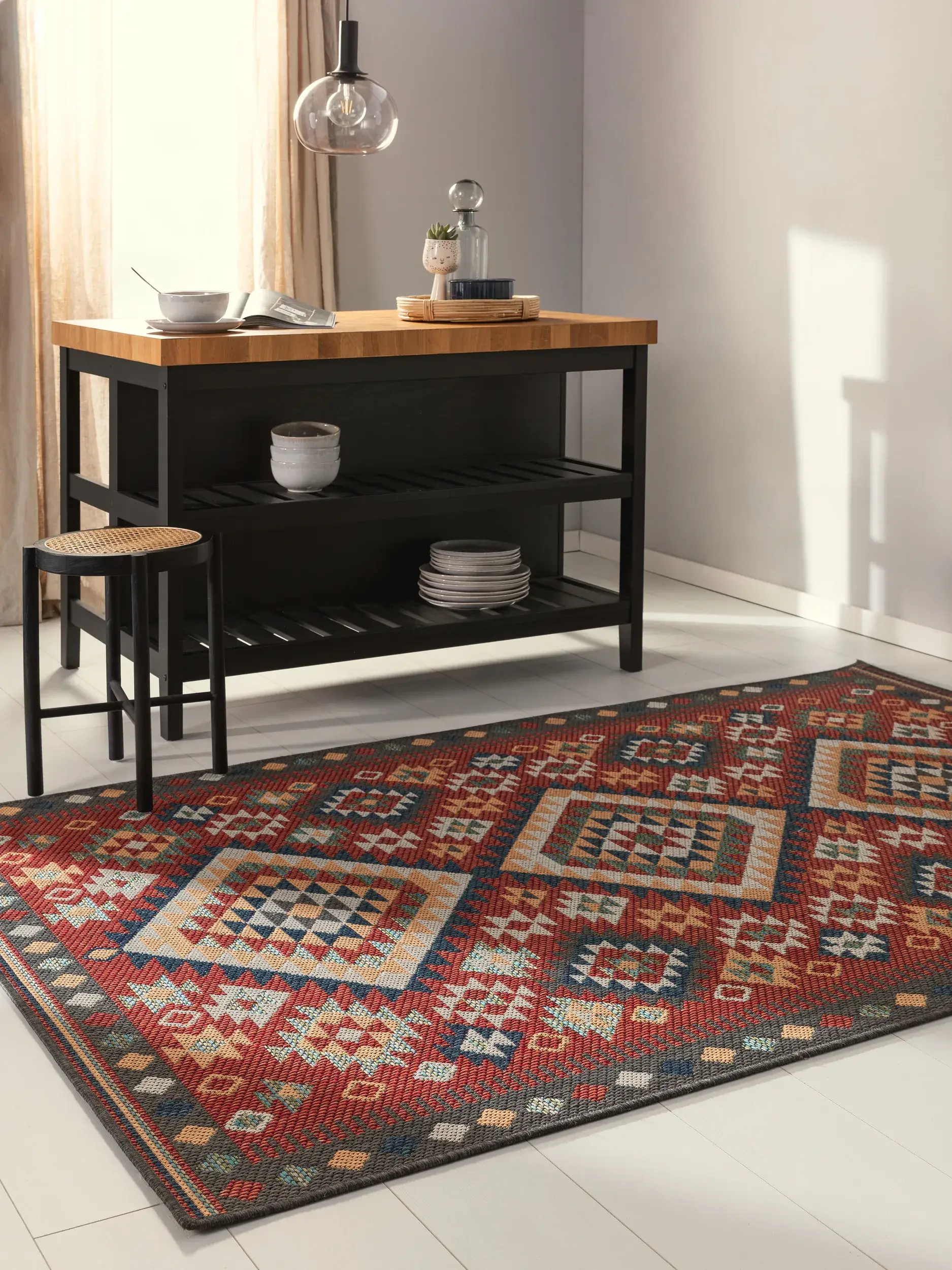Rug made of 100% Polypropylen in Multicolor with a 100% Polypropylen high pile by benuta Nest