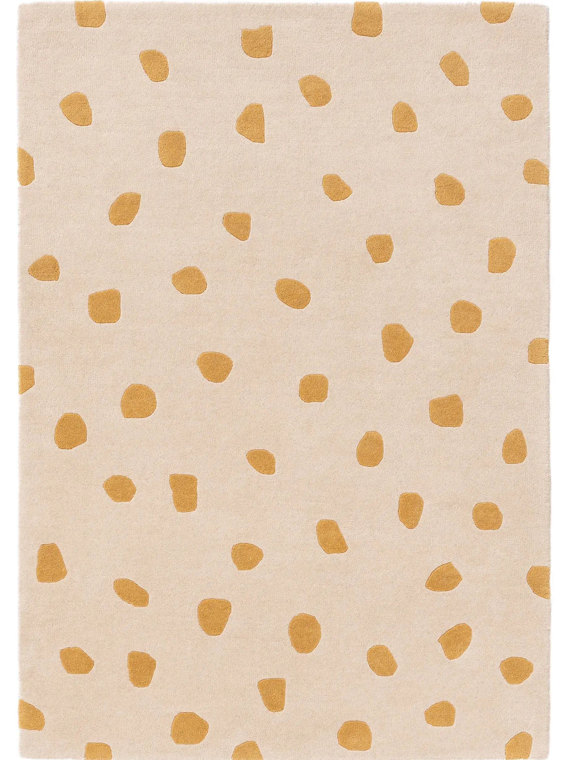 Teppich aus 100% Wolle in Gelb mit 100% Wolle hohem Flor von Lytte