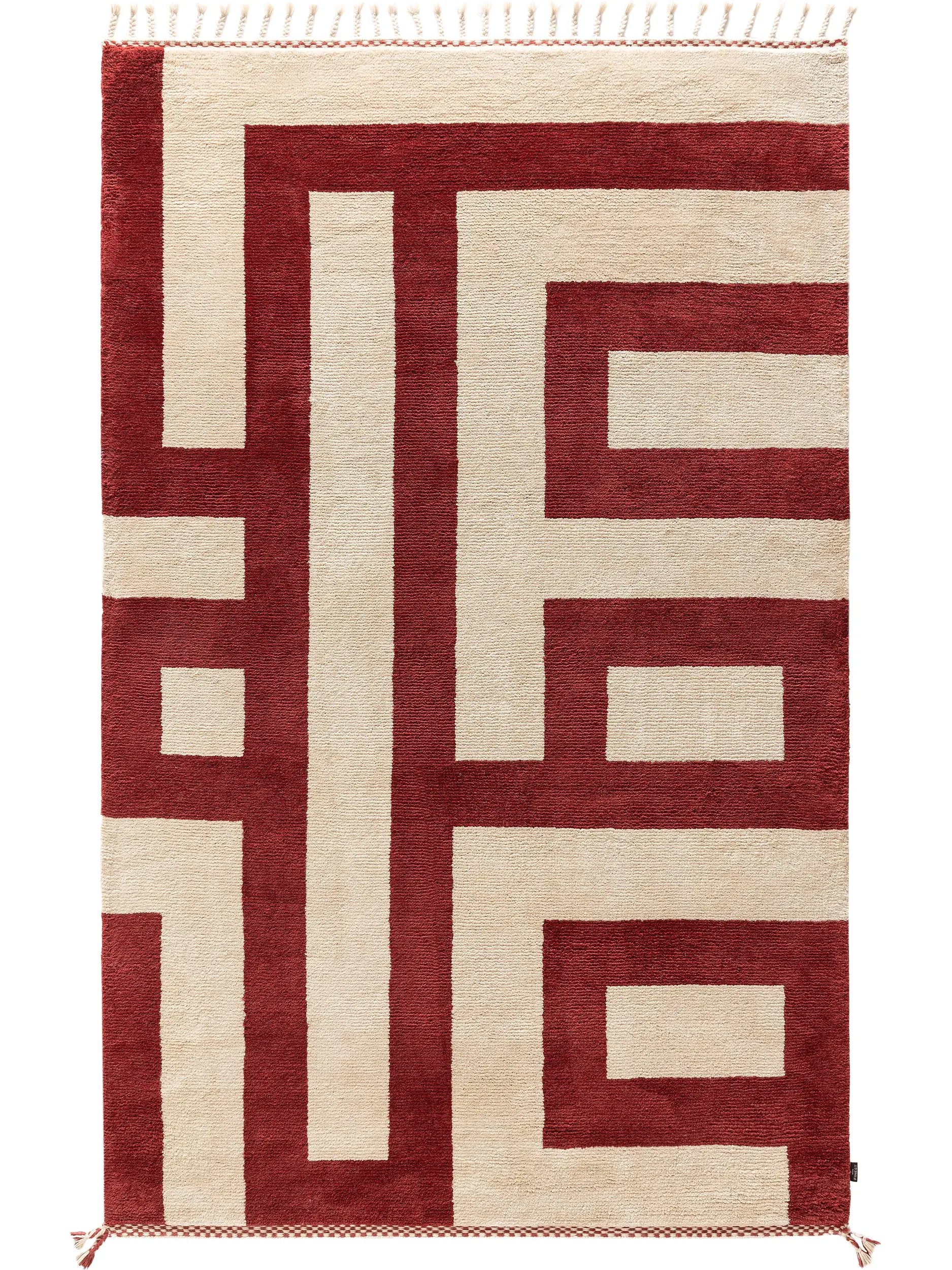 Tappeto di 100% Lana (dalla Nuova Zelanda) in Rosso con pelo alto 100% Lana (dalla Nuova Zelanda) da benuta Finest