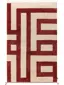 Tappeto di lana Maze Beige/Rosso
