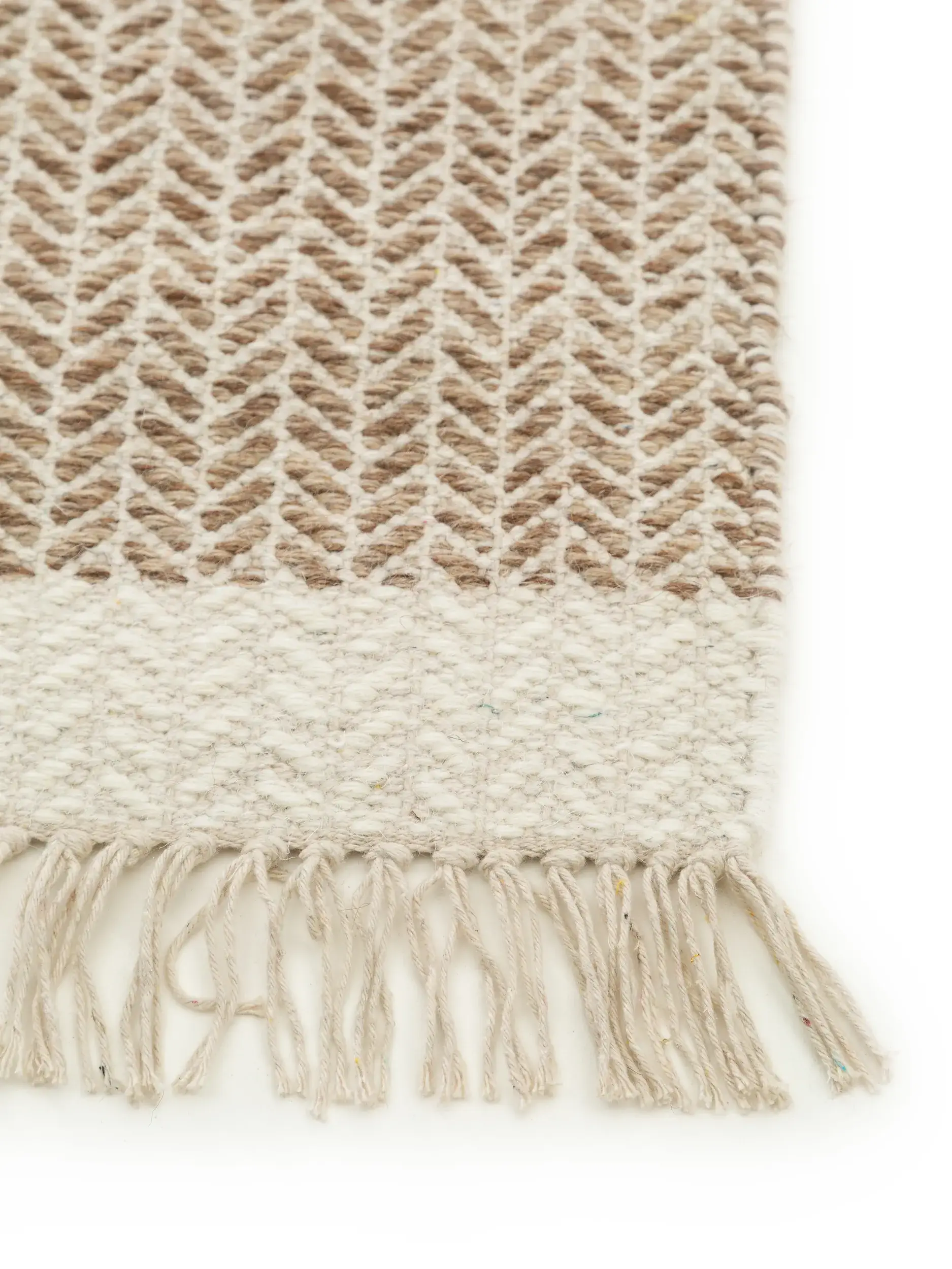 Alfombra de 60% Lana, 40% Algodón en Beige con un pelo de {{Placeholder_Pile Height}} de altura de benuta pure