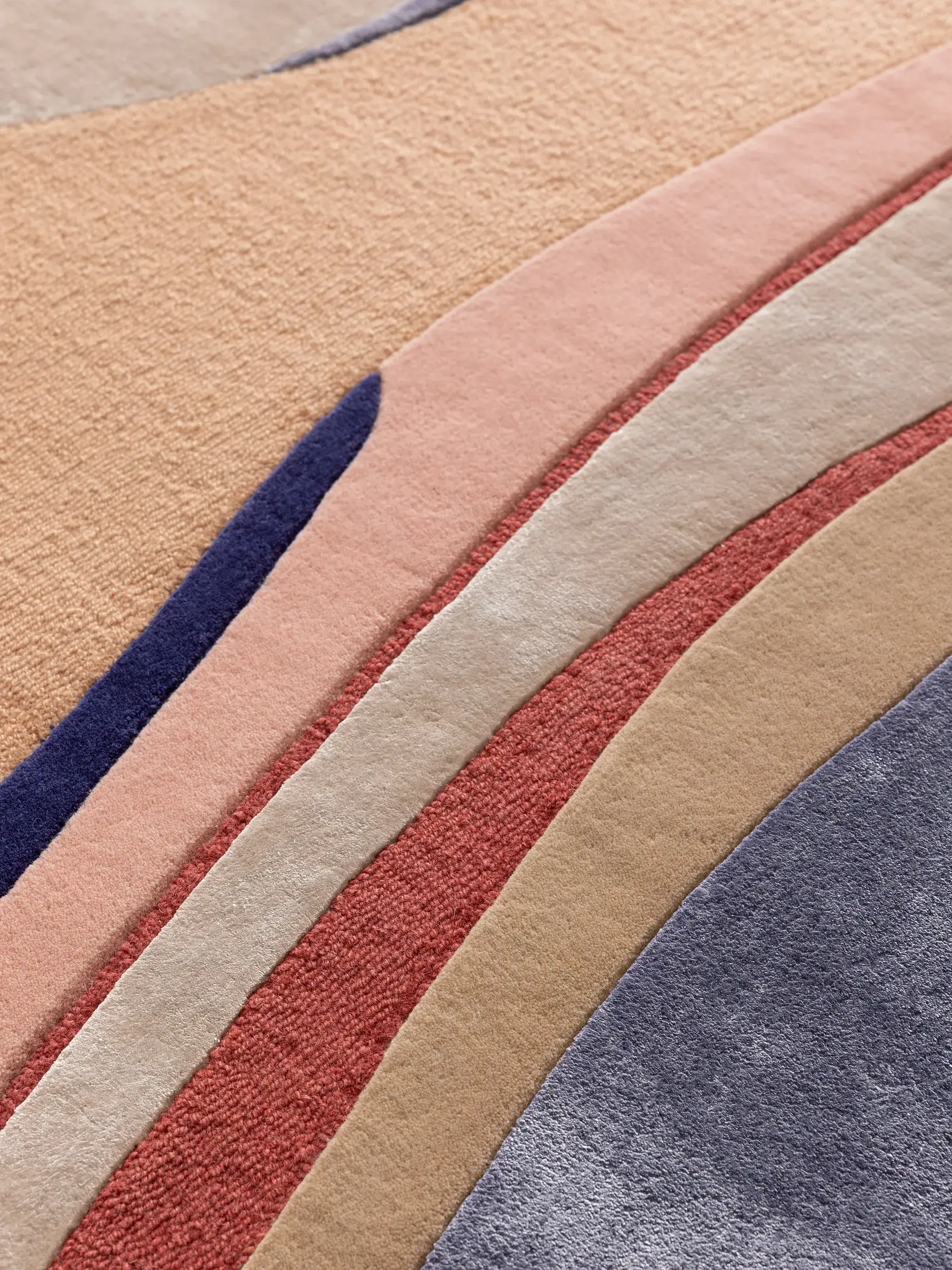 Teppich aus 75% Wolle, 25% Lyocell (Tencel™) in Multicolor mit 75% Wolle, 25% Lyocell (Tencel™) hohem Flor von benuta Finest