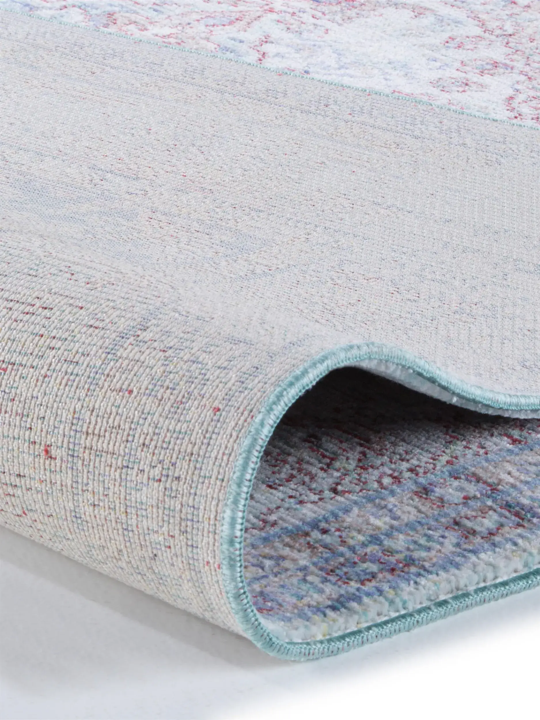 Tappeto di 100% Poliestere in Azzurro con pelo alto 100% Poliestere da benuta