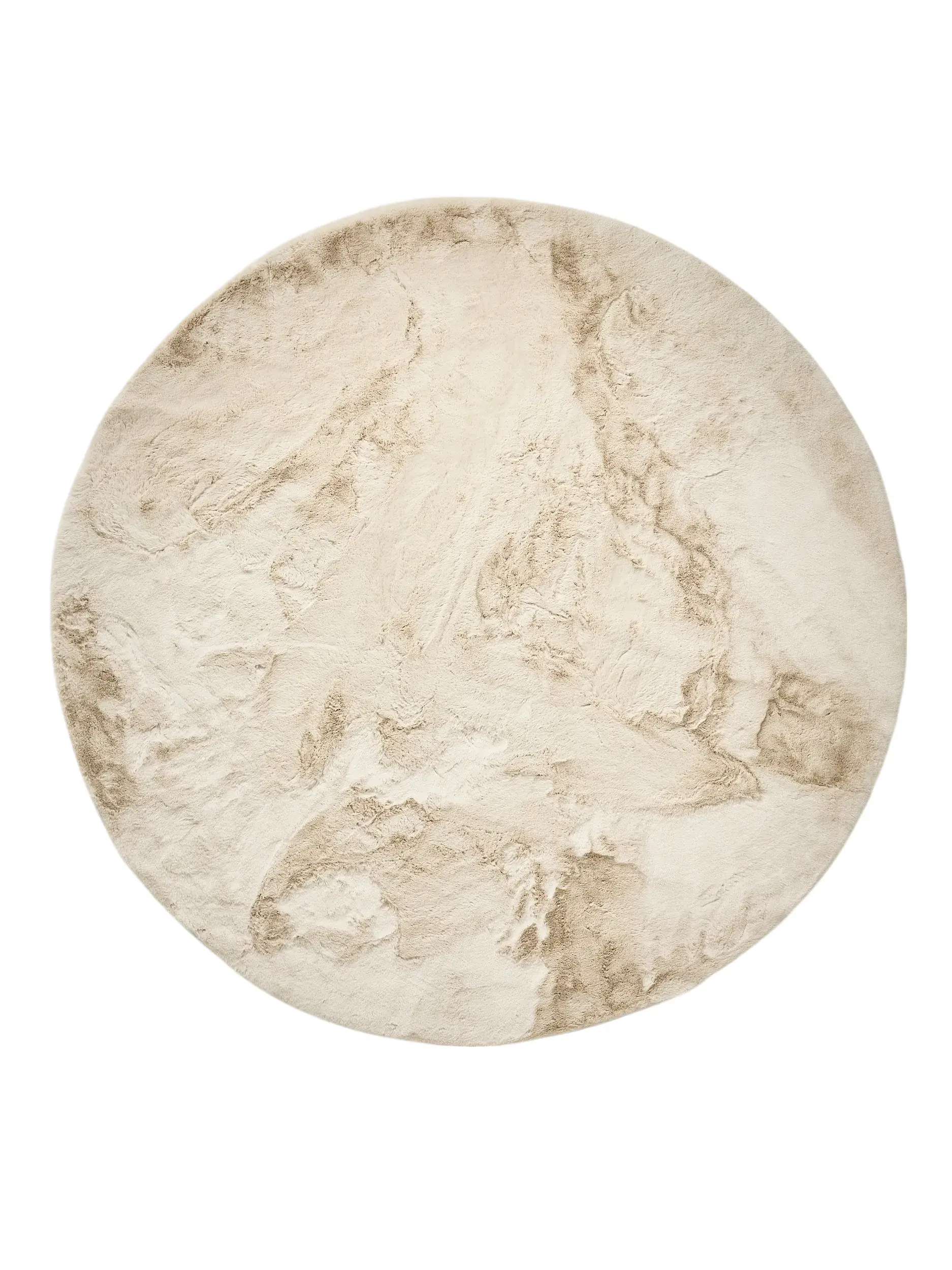Teppich aus 100% Polyester in Beige mit 100% Polyester hohem Flor von benuta Nest