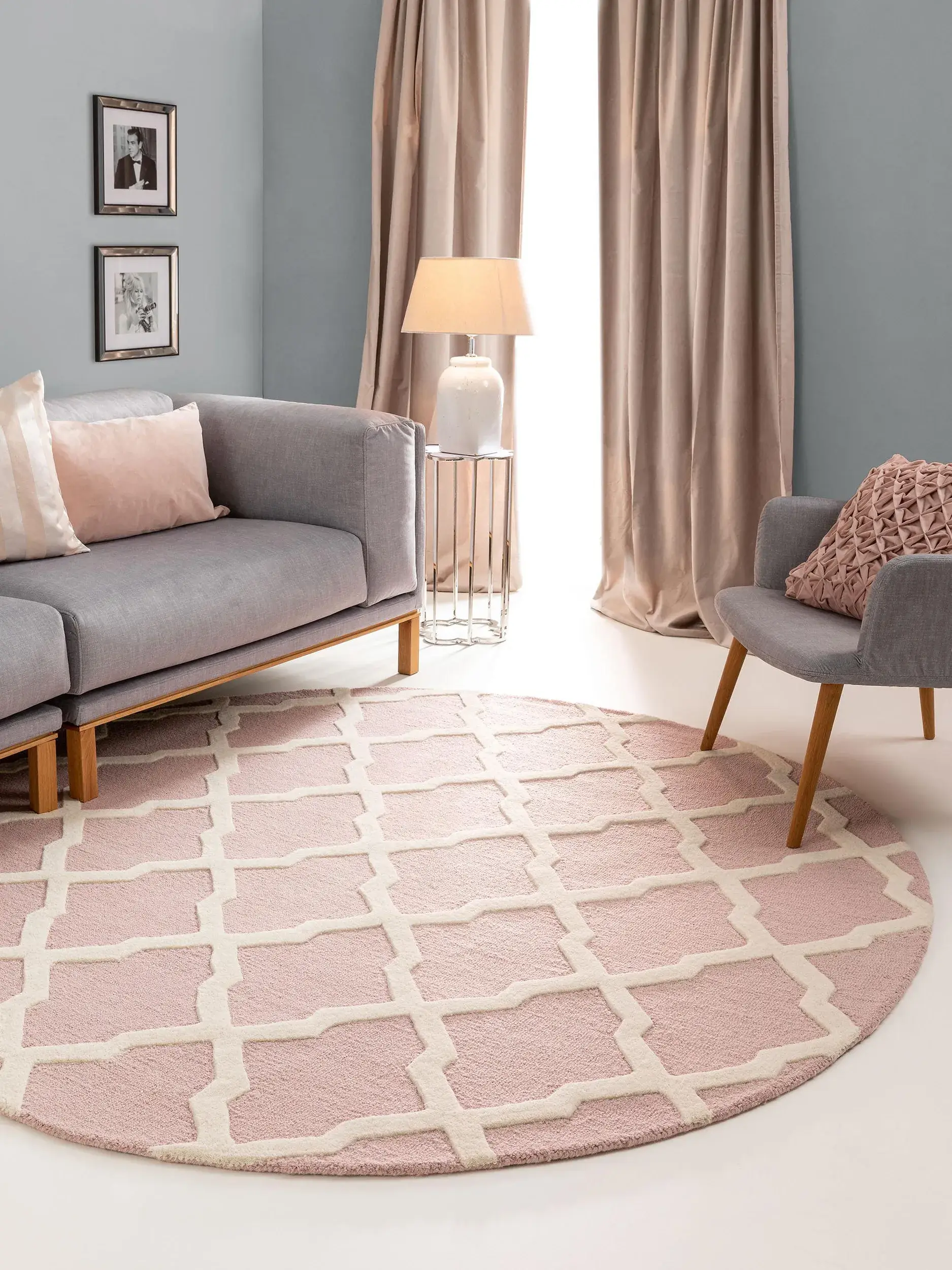 Rug Windsor made of 100% Wool in Pink by benuta Pure