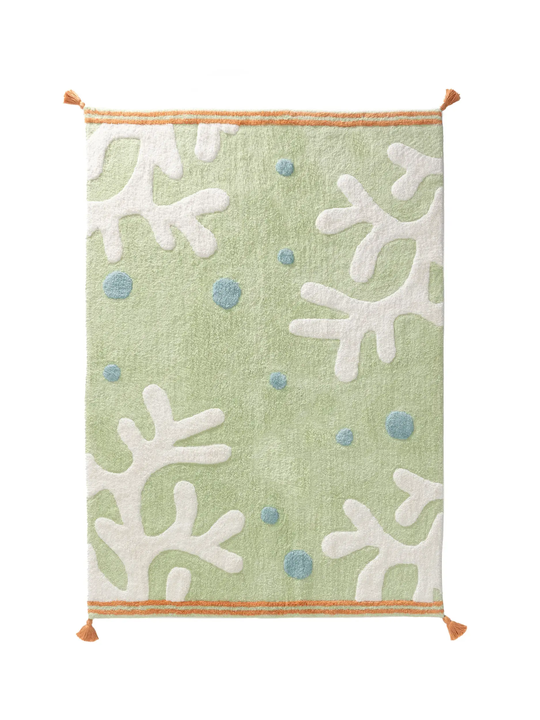 Teppich aus 100% Kierrätetty Puuvilla in Monivärinen mit 100% Kierrätetty Puuvilla hohem Flor von Lytte