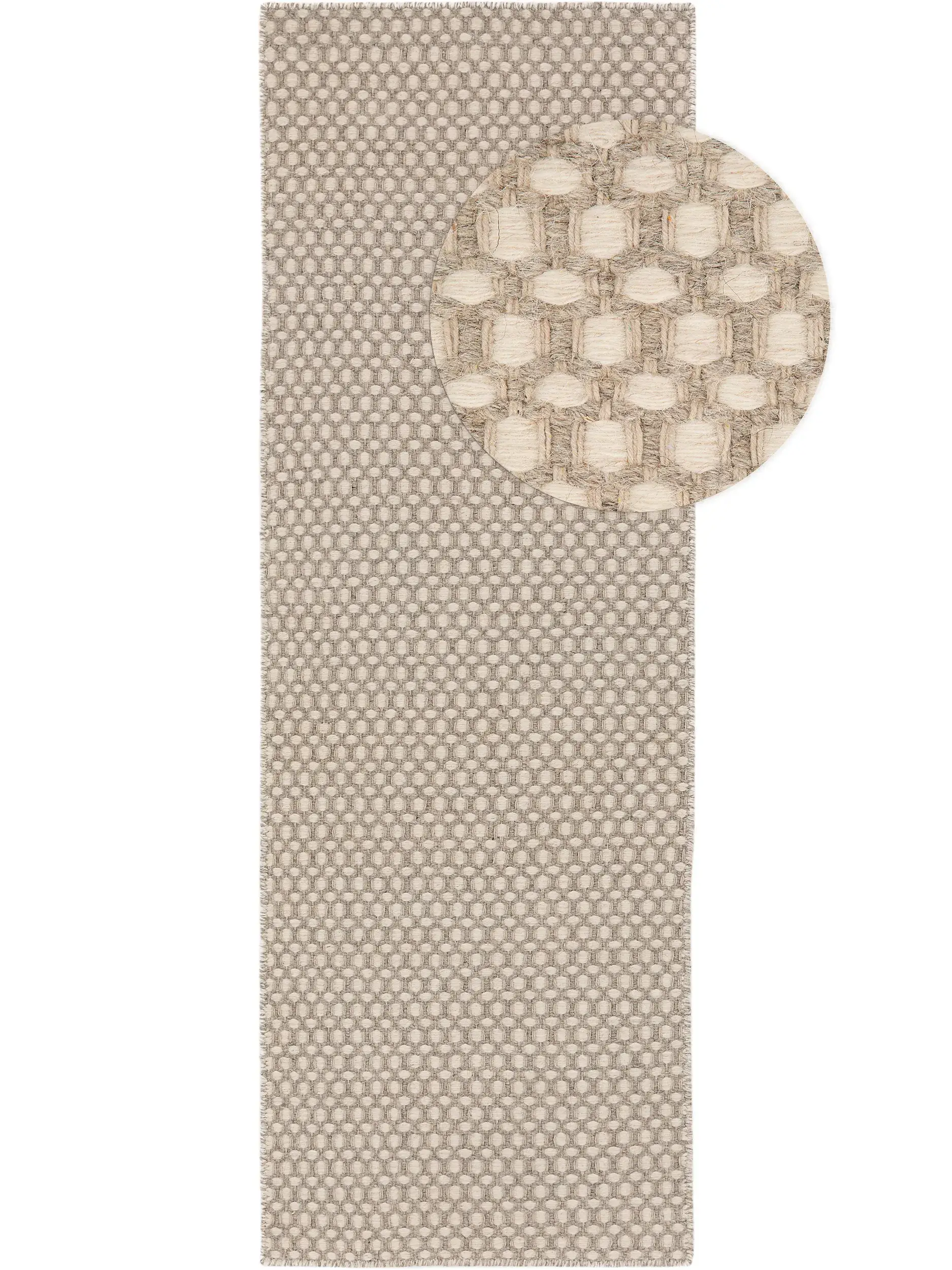 Matta av 80% Ull, 20% Bomull i Beige med 80% Ull, 20% Bomull hög lugg från benuta Finest