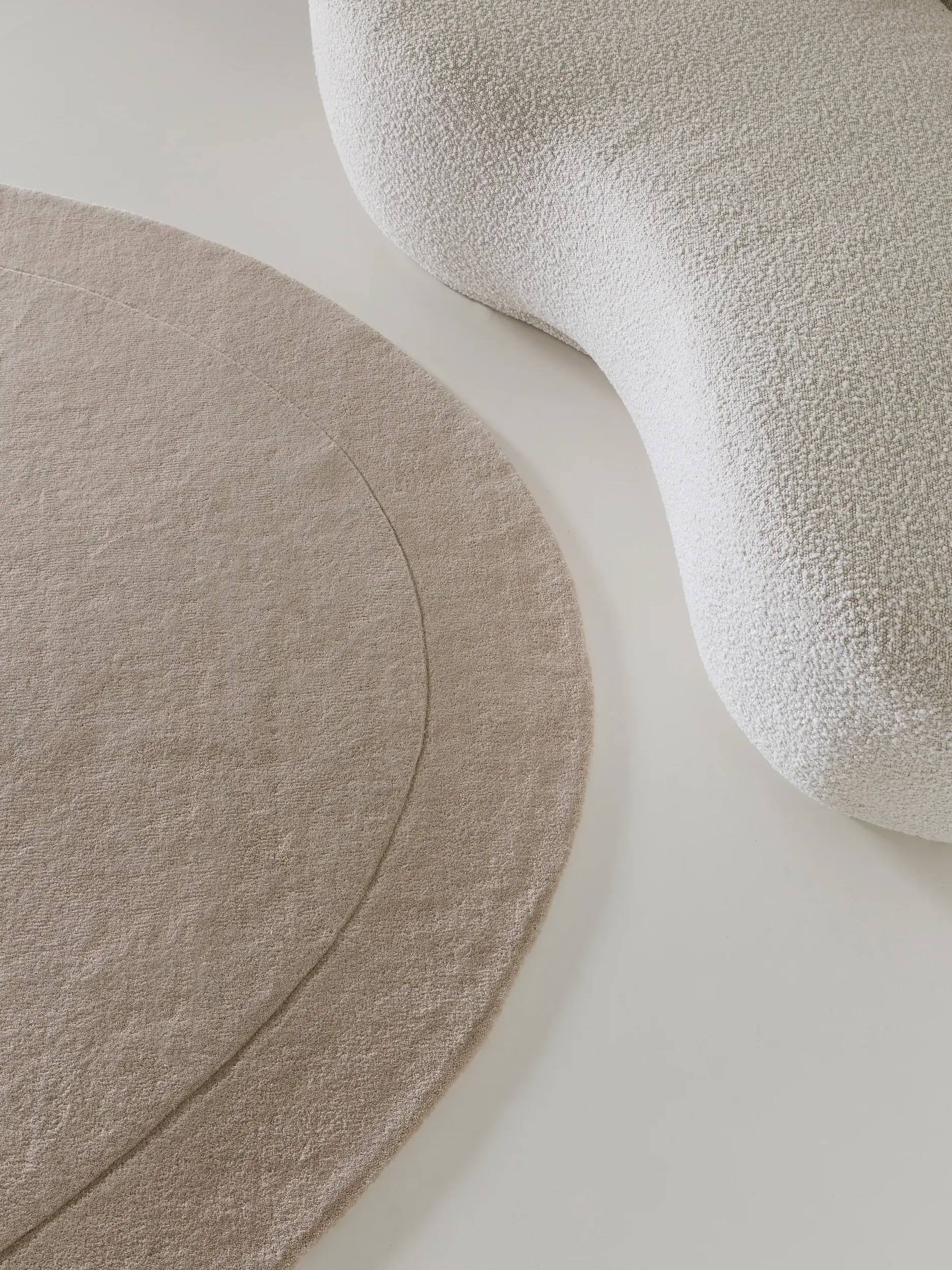 Teppe av 100% Wolle i Beige med 100% Wolle høy lugg fra benuta Pure