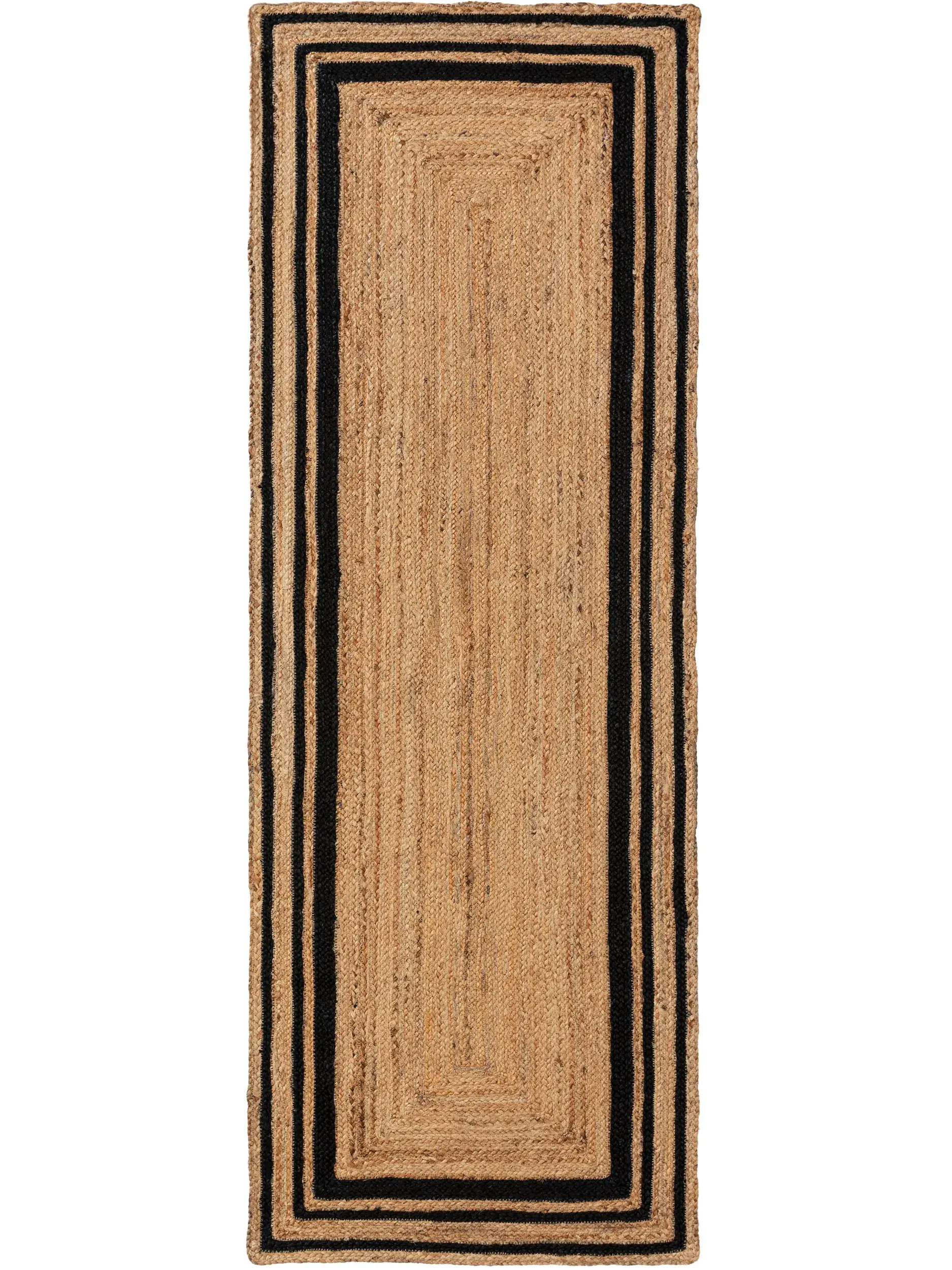 Tapete de 100% Jute em Schwarz com pelo de 100% Jute de altura da benuta Pure