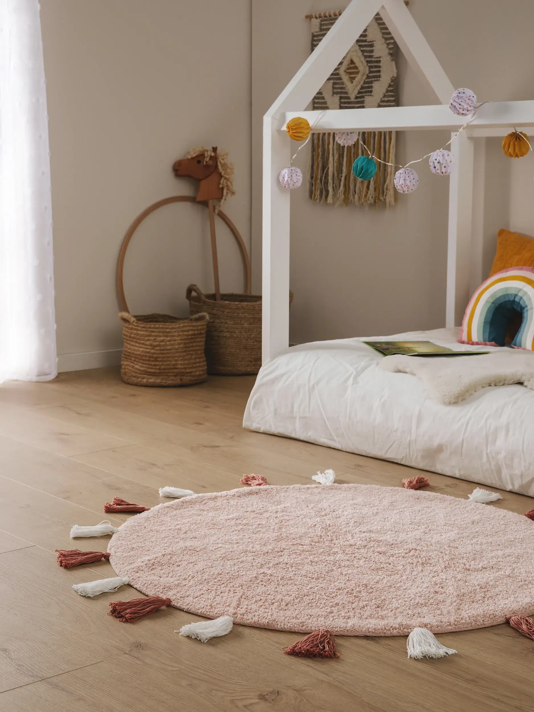 Rug made of 100% Baumwolle in Rosa with a 100% Baumwolle high pile by Lytte