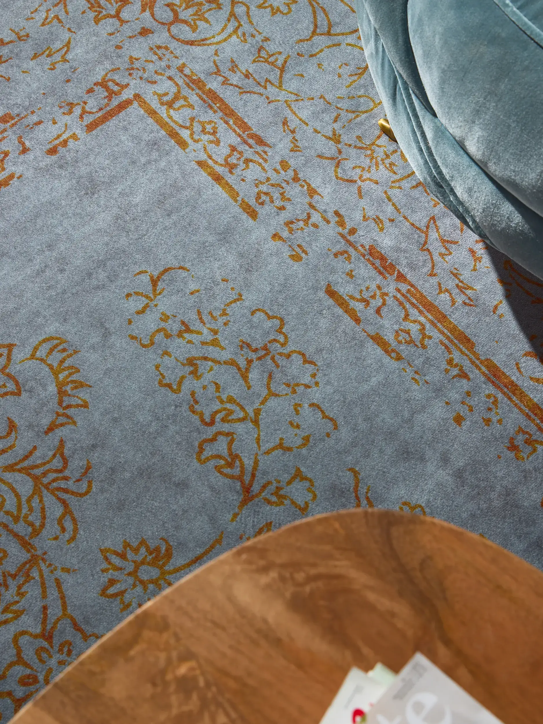 Teppich aus 100% Polyester in Grau mit 100% Polyester hohem Flor von benuta Nest
