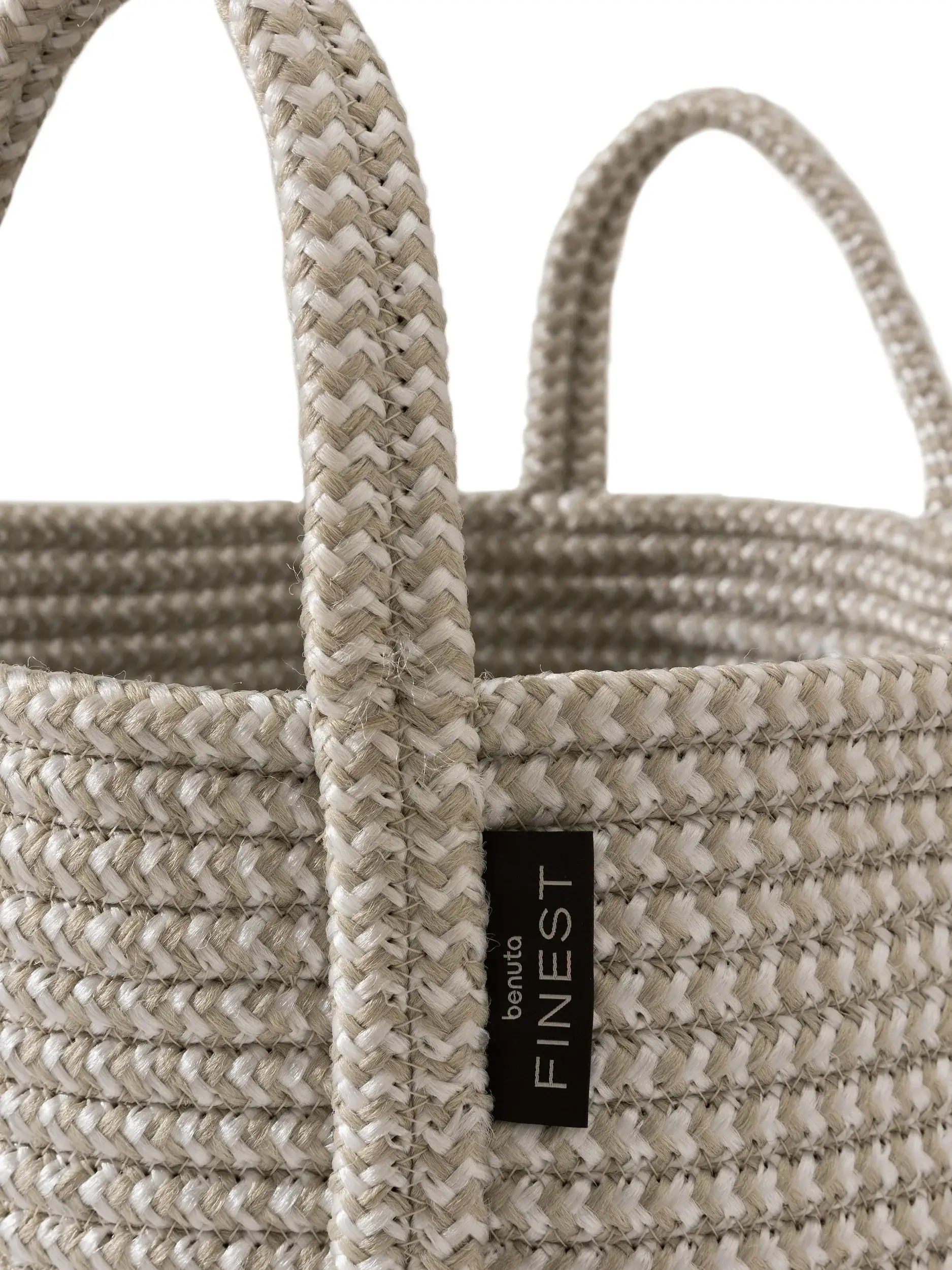 In- & Outdoor Korb Noe Grau/Beige im Design  aus  von benuta Finest