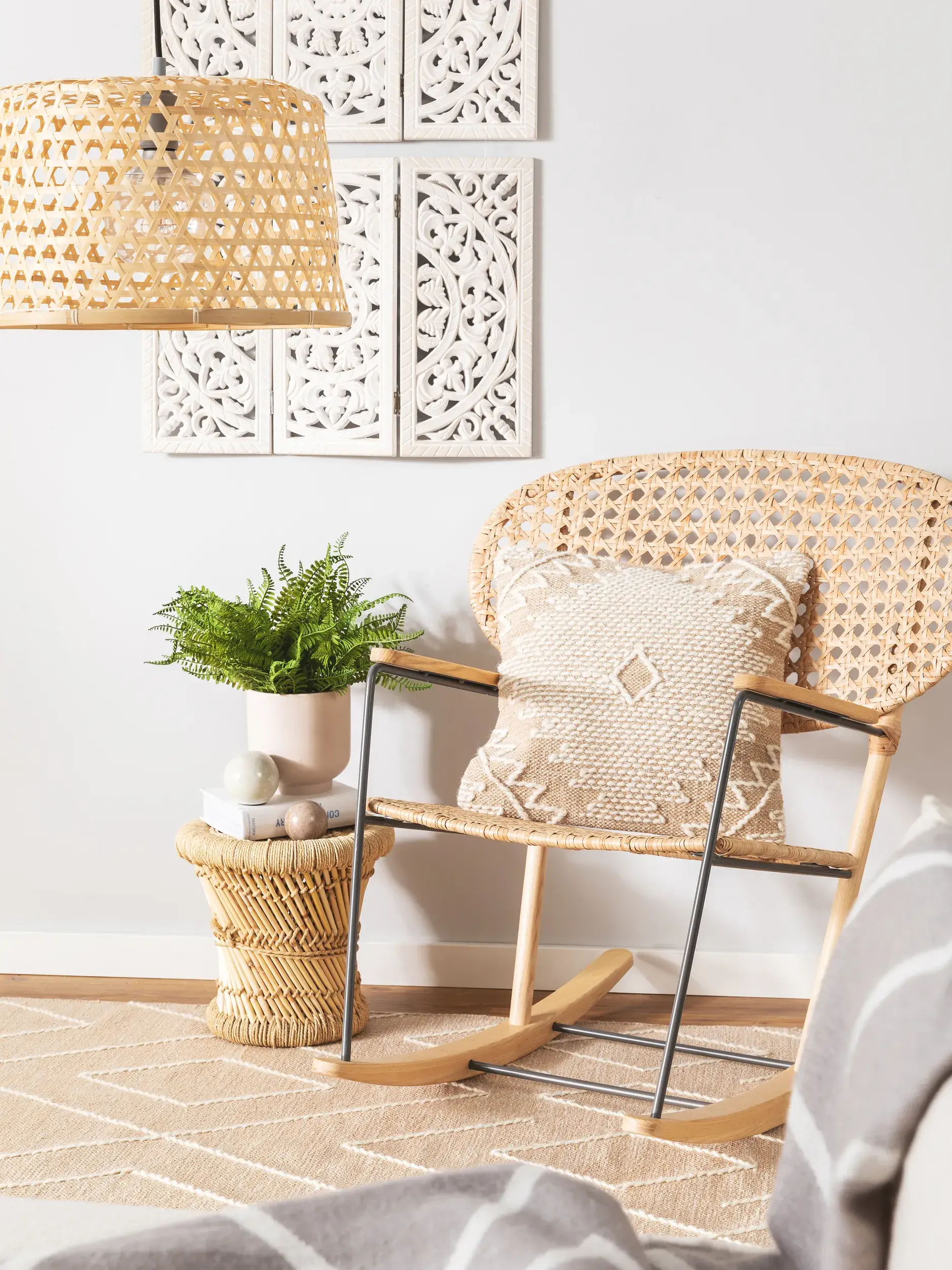 Kissenbezug Sydney Beige Abstrakt-suunnittelussa, valmistettu 60% puuvillaa, 40% villaaista, benuta Purein toimesta