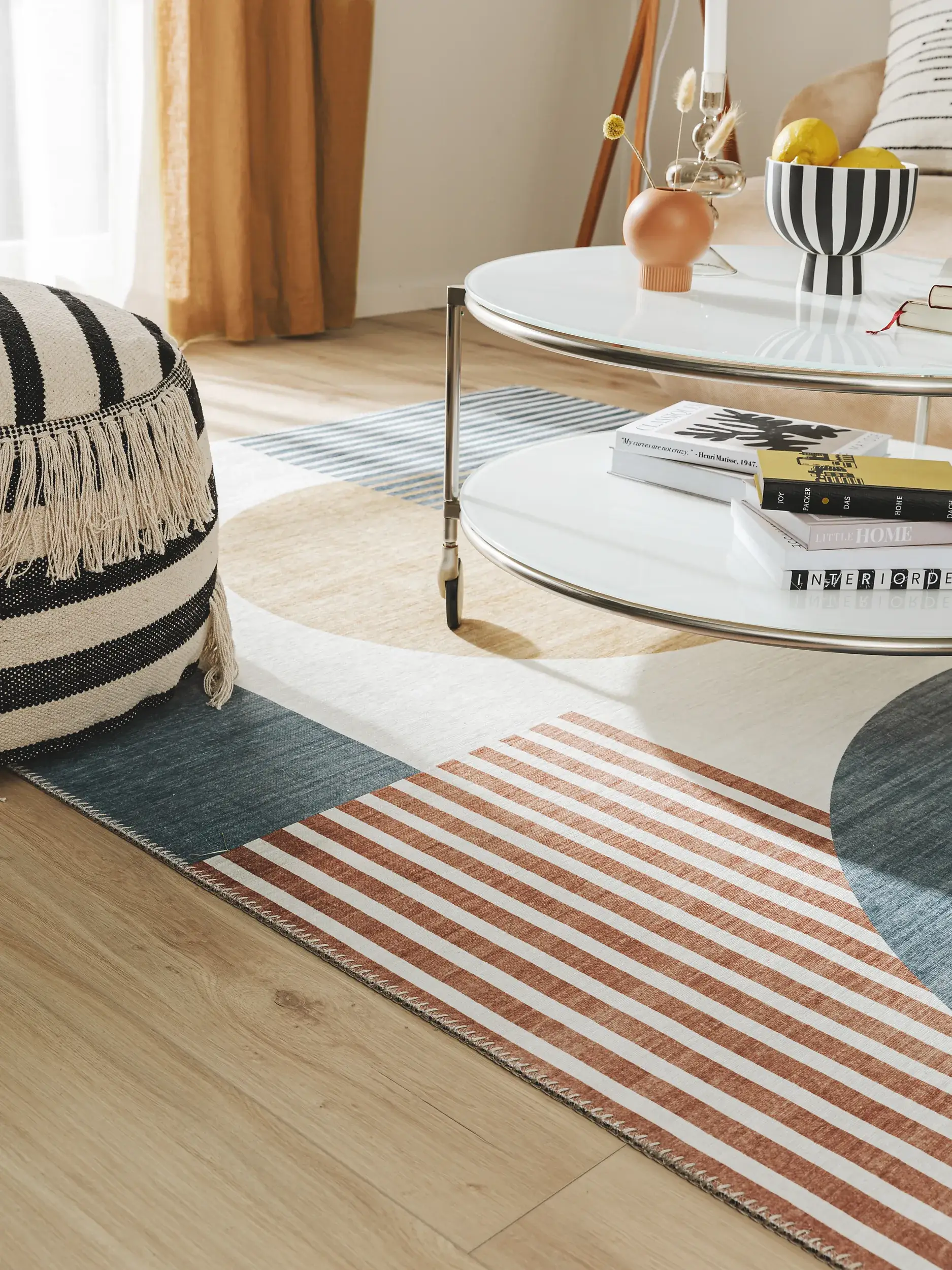Rug made of 100% Polyester in Multicolour with a 100% Polyester high pile by benuta Pop