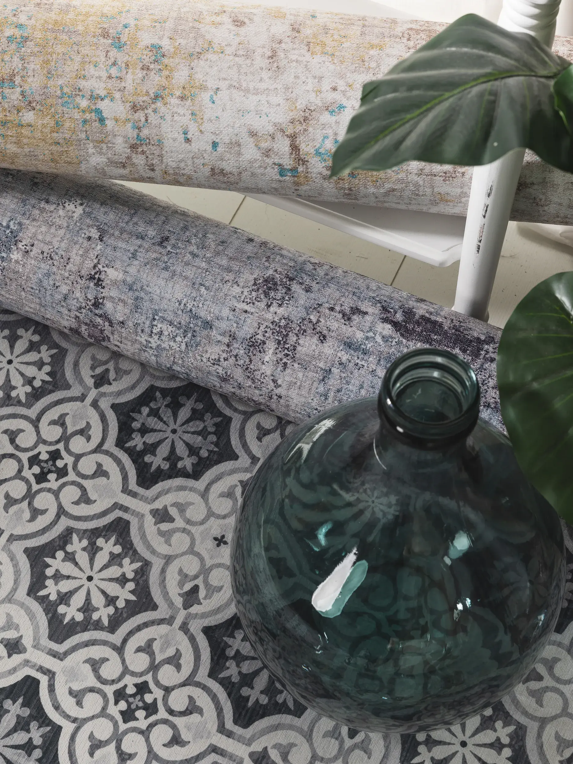 Teppich aus 100% Polyester in Grau mit 100% Polyester hohem Flor von benuta Pop