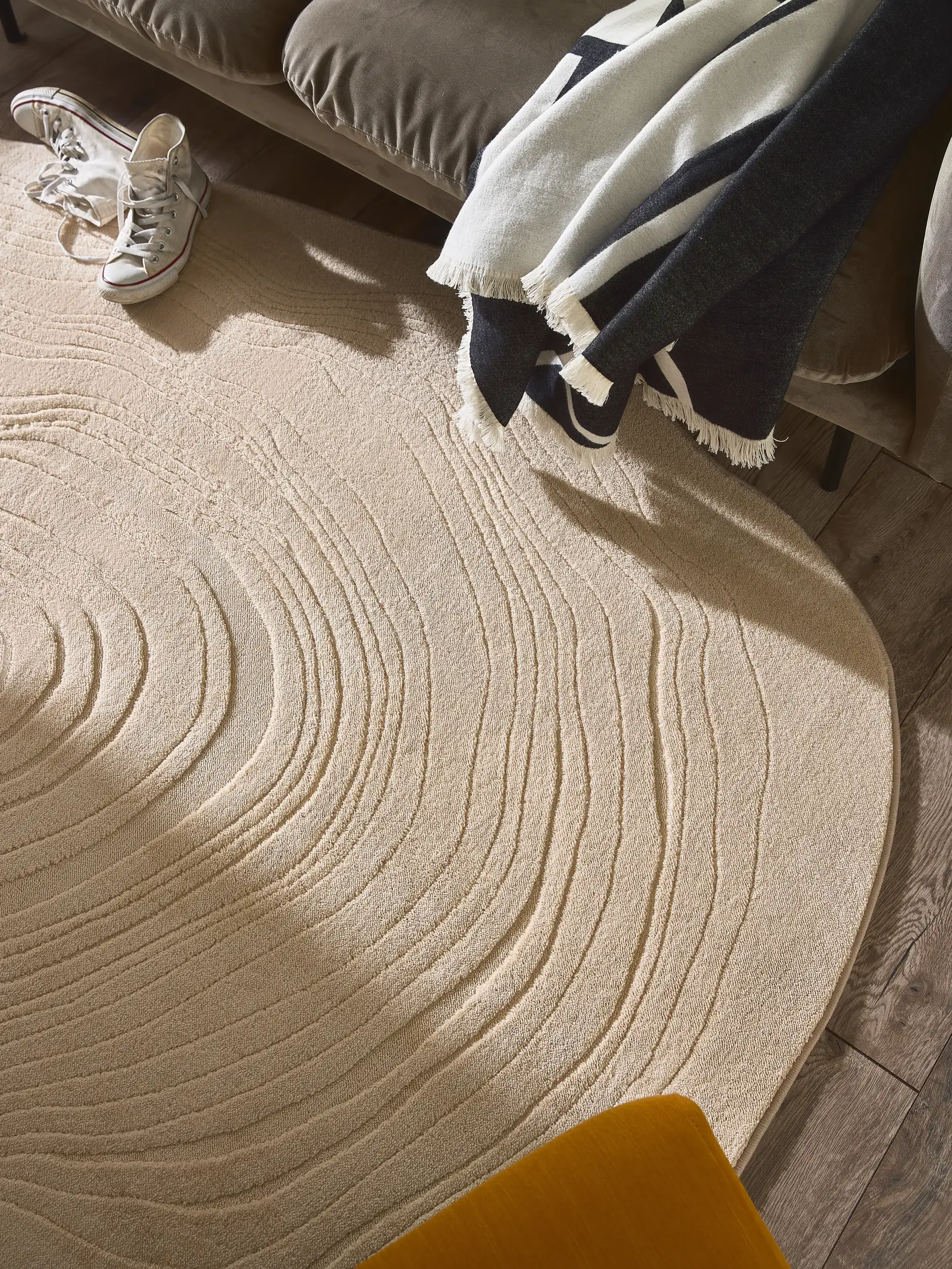 Tapis en 100% Polyester en Beige avec une pile de 100% Polyester de hauteur de benuta POP
