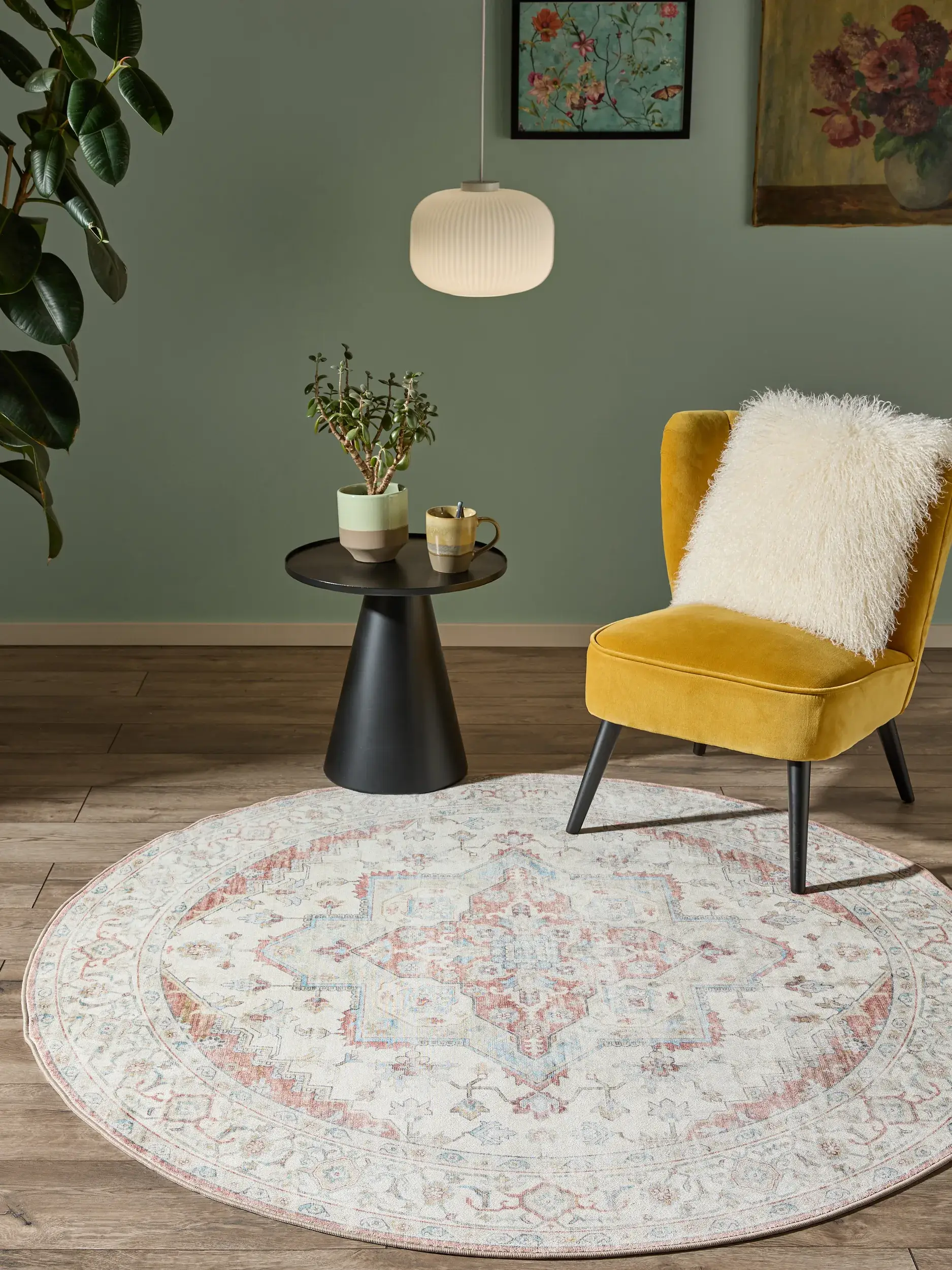 Rug made of 100% Polyester in Multicolour with a 100% Polyester high pile by benuta Nest