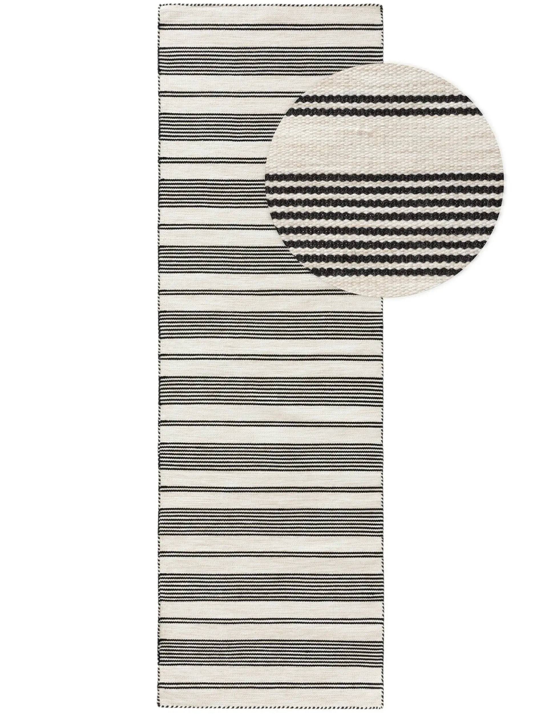 Teppich Rida aus 100% Polyester (recyceltes PET) in Schwarz von benuta Nest