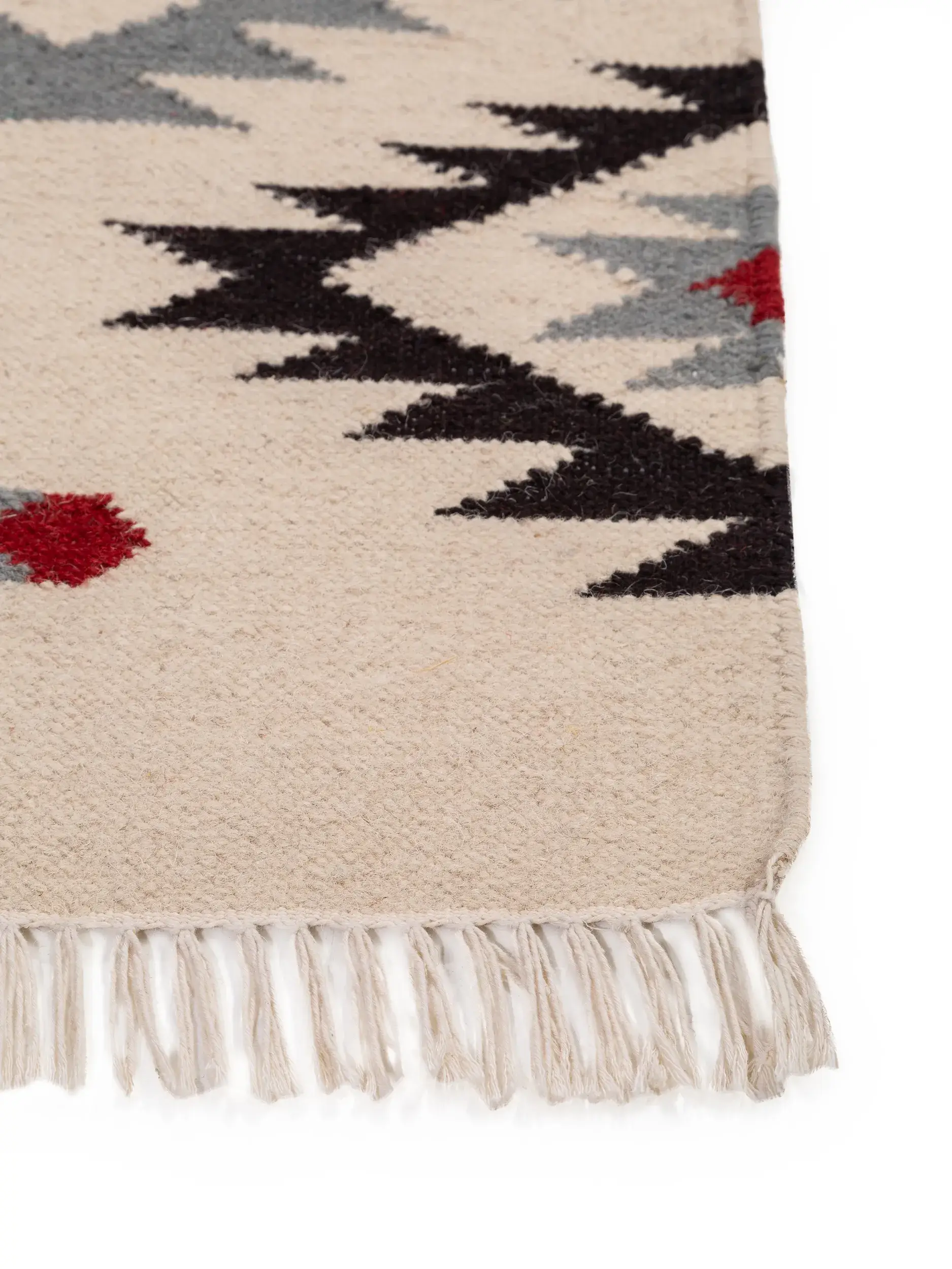 Tappeto di 90% Lana, 10% Cotone in Beige con pelo alto 90% Lana, 10% Cotone da benuta pure