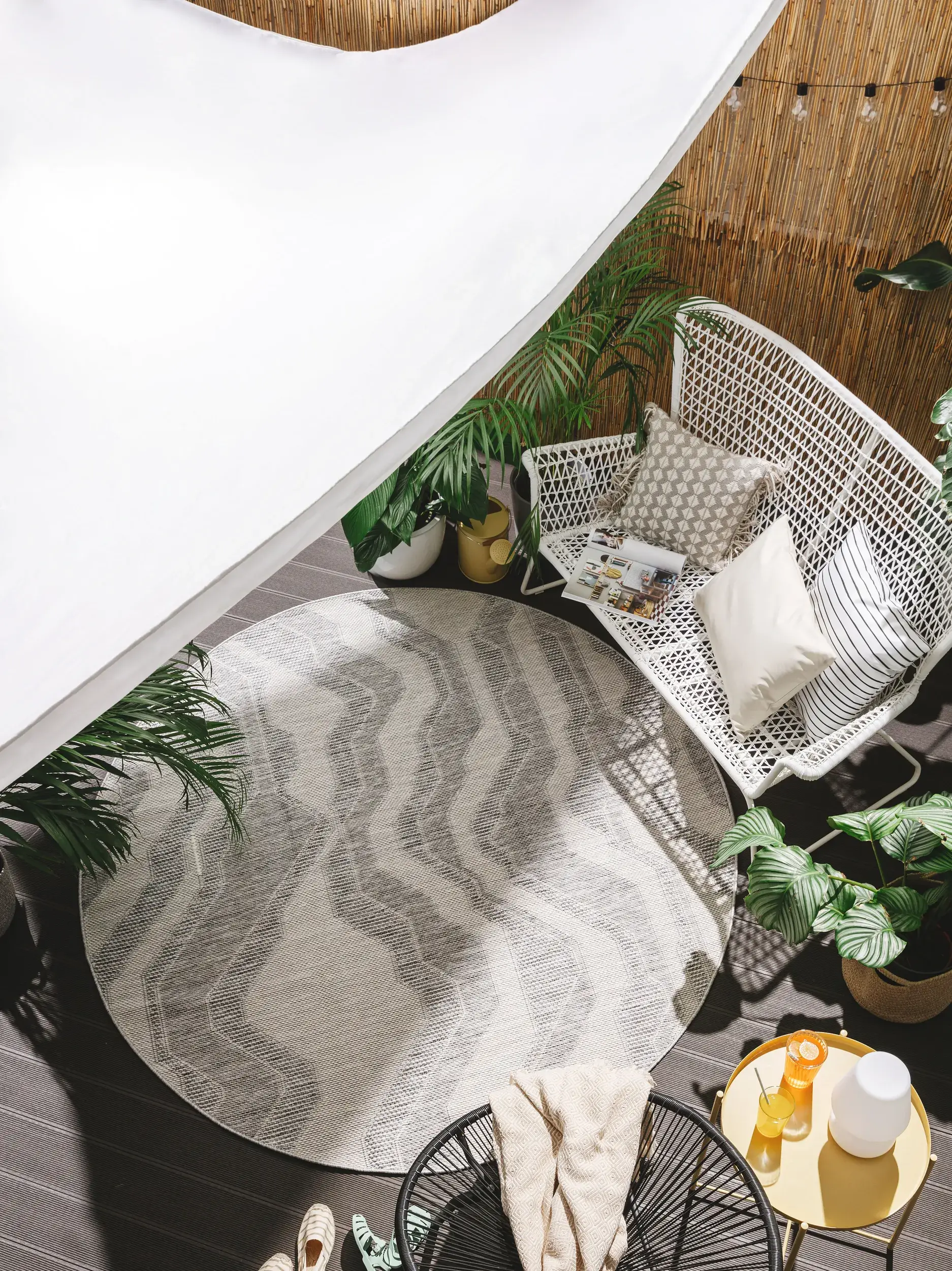 Rug made of 100% Polypropylen in Grey with a 100% Polypropylen high pile by benuta Nest