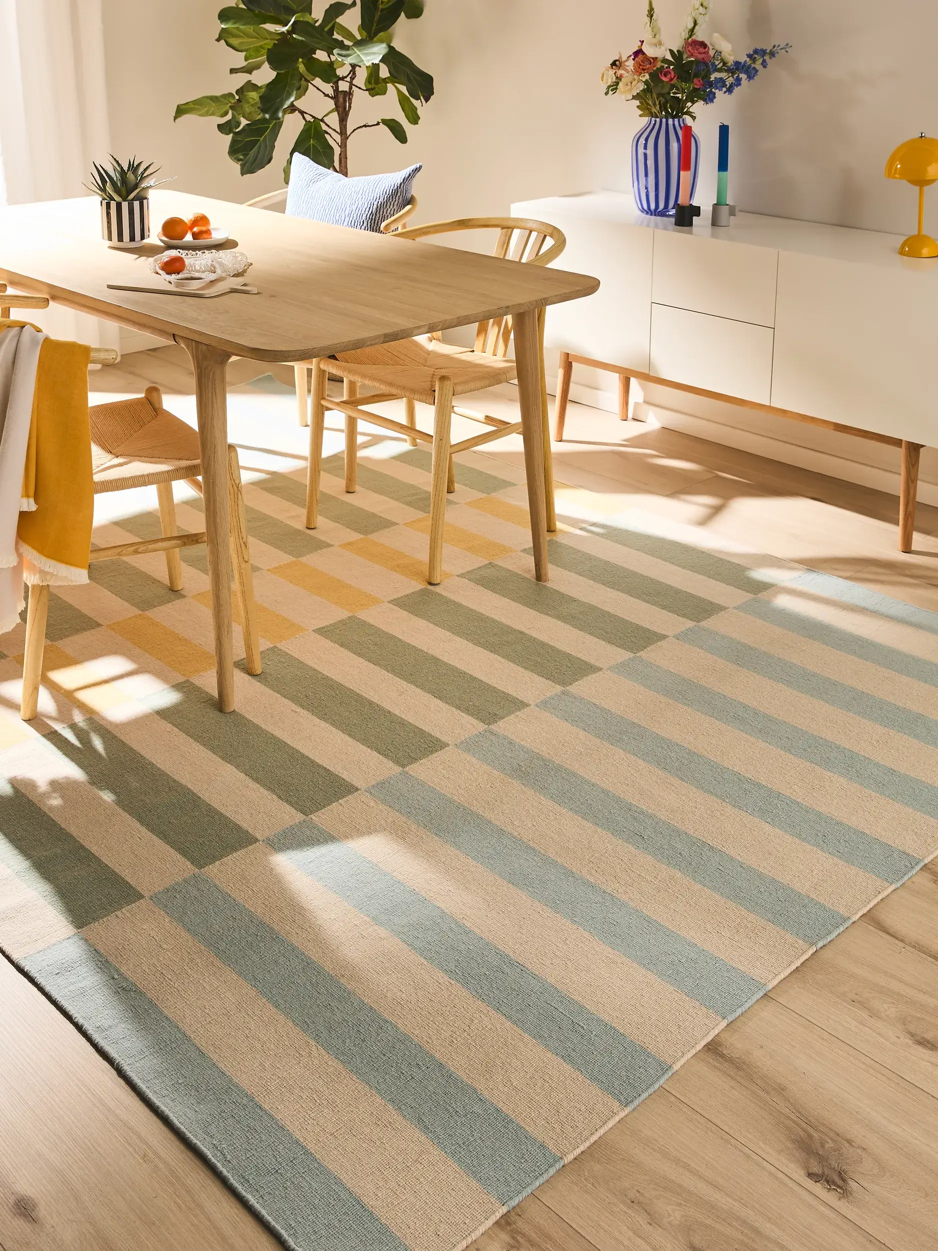 Flachgewebeteppich Judith Multicolor/Blau od 