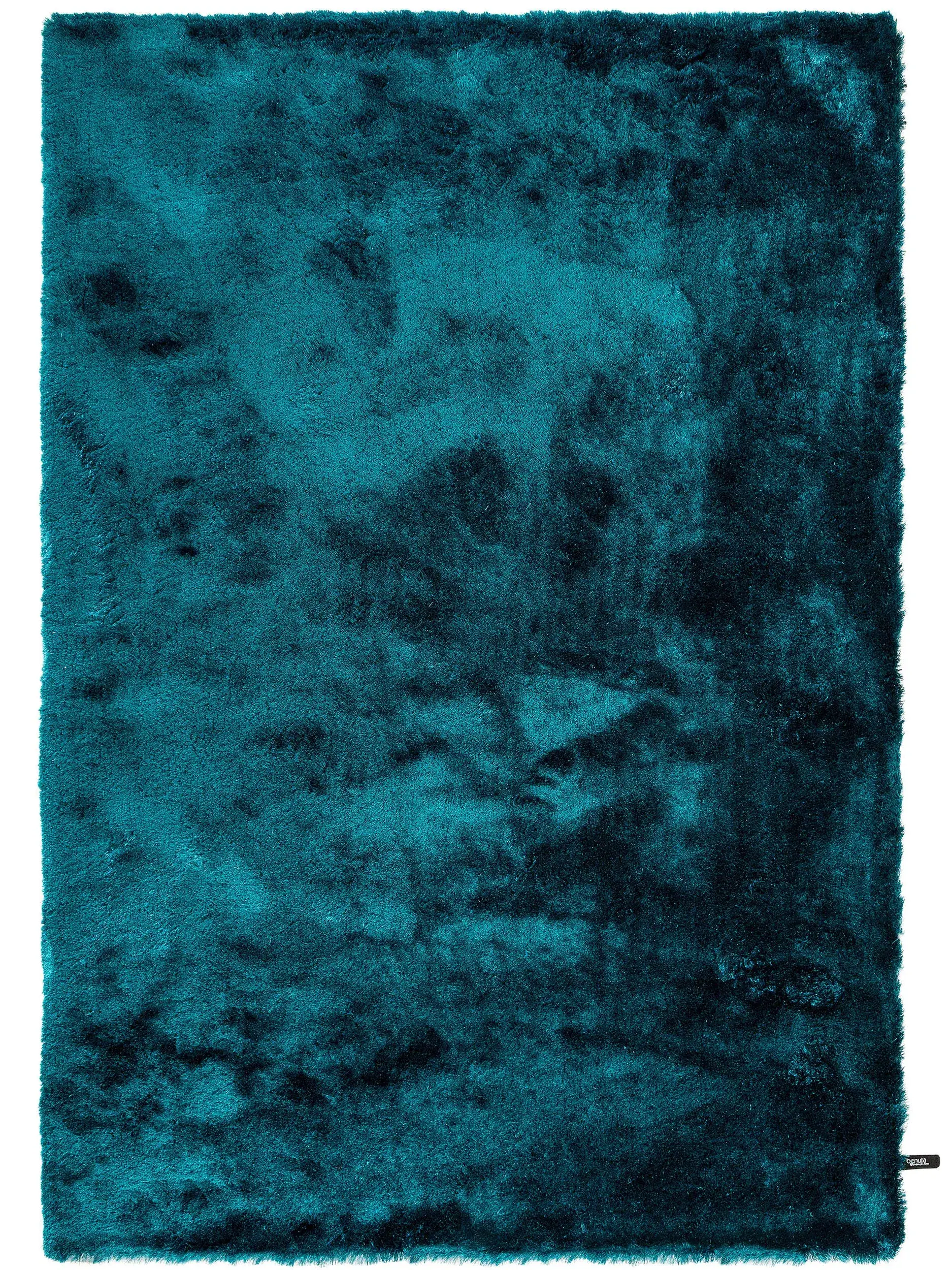 Teppich aus 100% Polyester in Türkis mit 100% Polyester hohem Flor von benuta Nest
