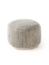 Handgjord ullpouf Rocco Beige/svart