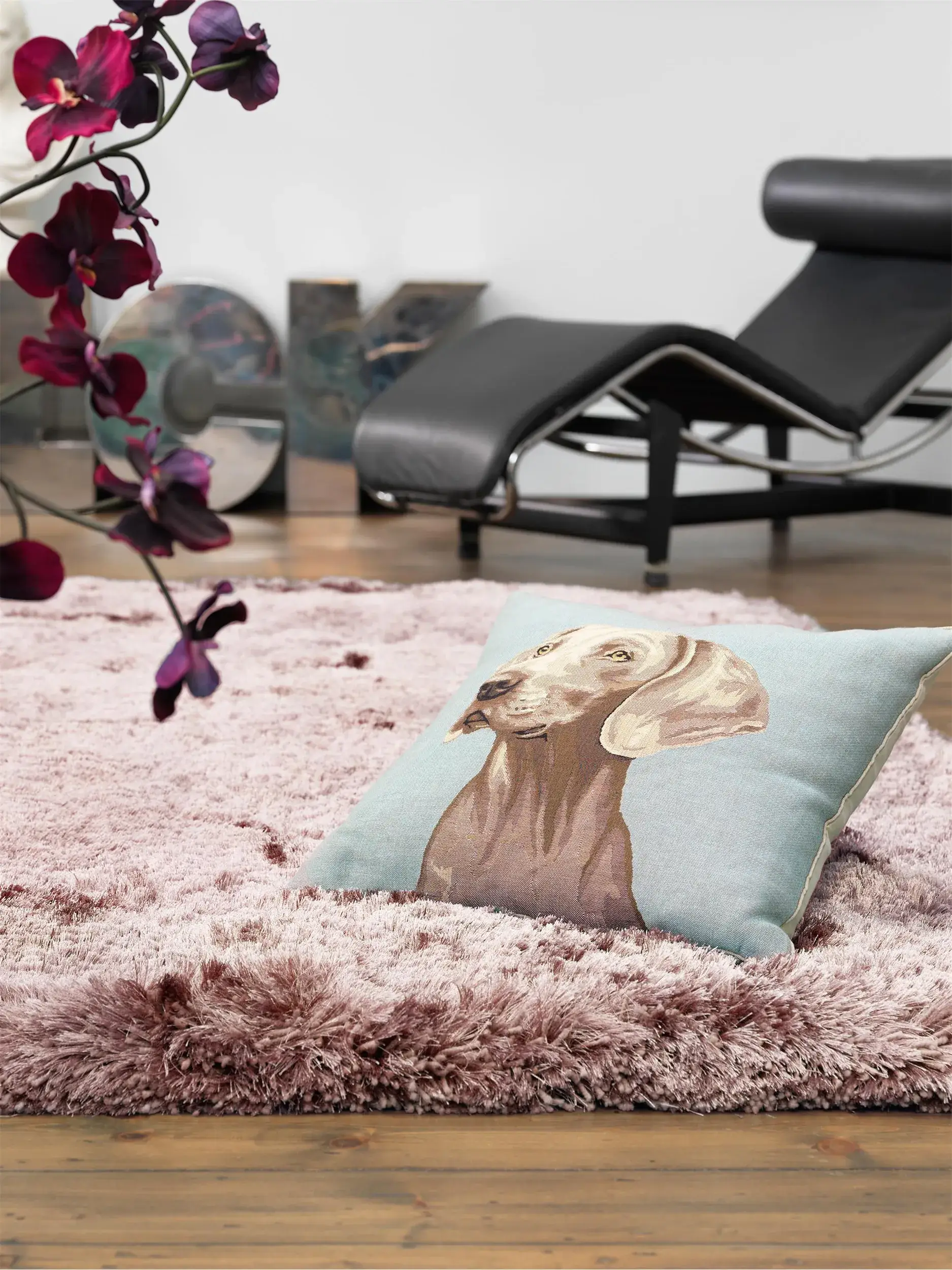 Tapijt van 100% Polyester in Roze met een 100% Polyester hoge pool van benuta Finest