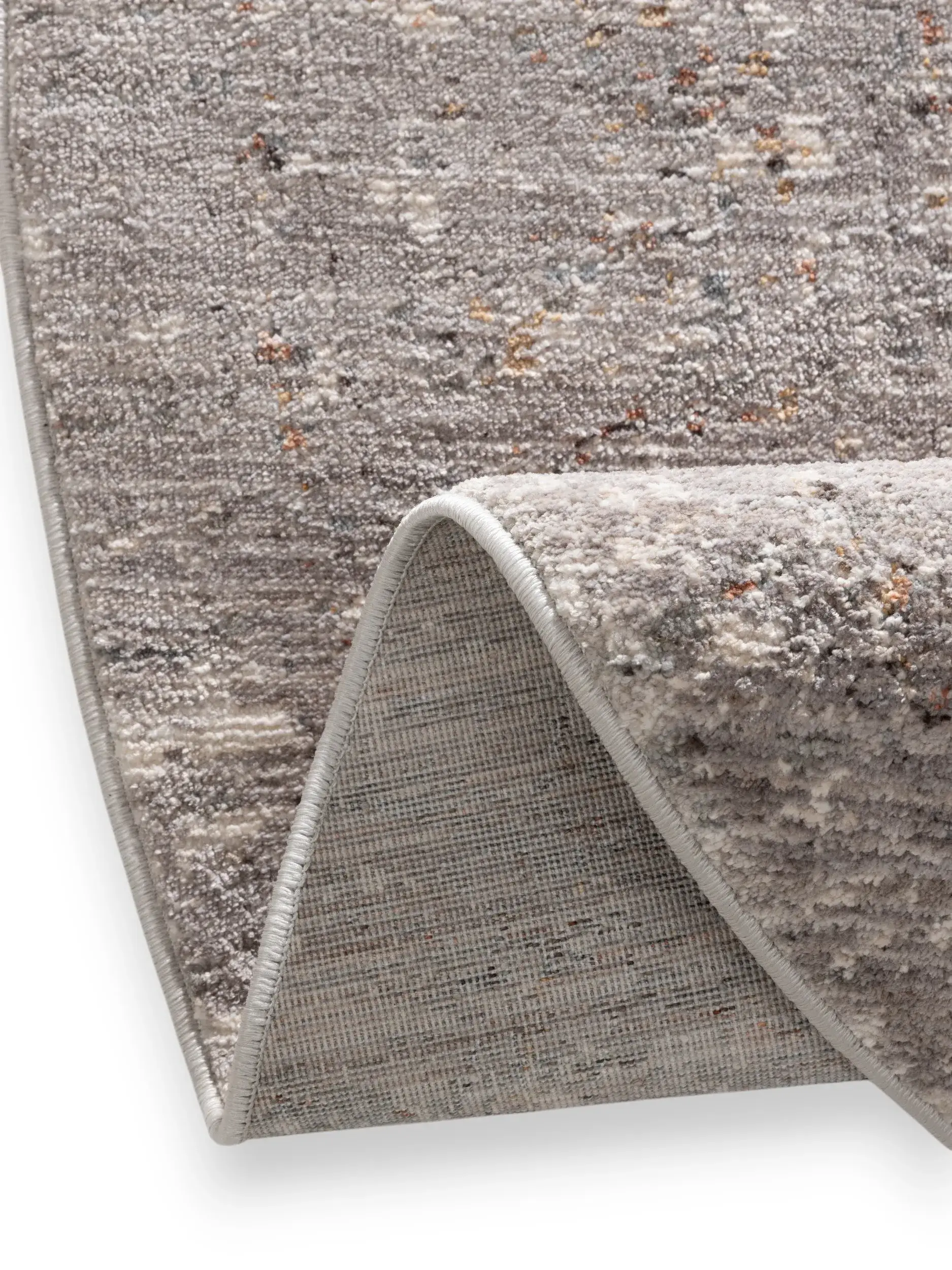 Teppich aus 100% Polyester in Grau mit 100% Polyester hohem Flor von benuta Nest