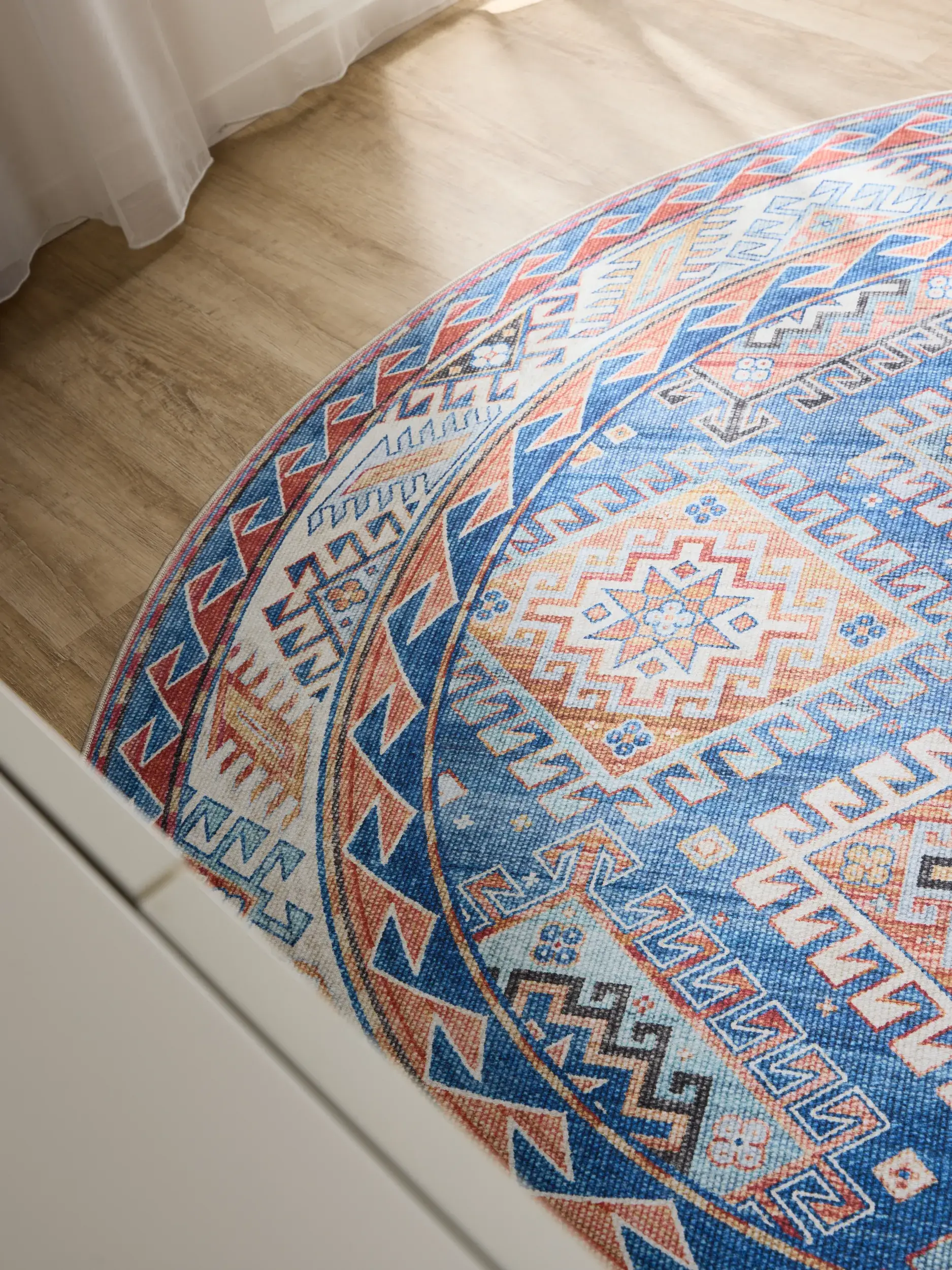 Rug made of 100% Polyester in Blue with a 100% Polyester high pile by benuta Basic