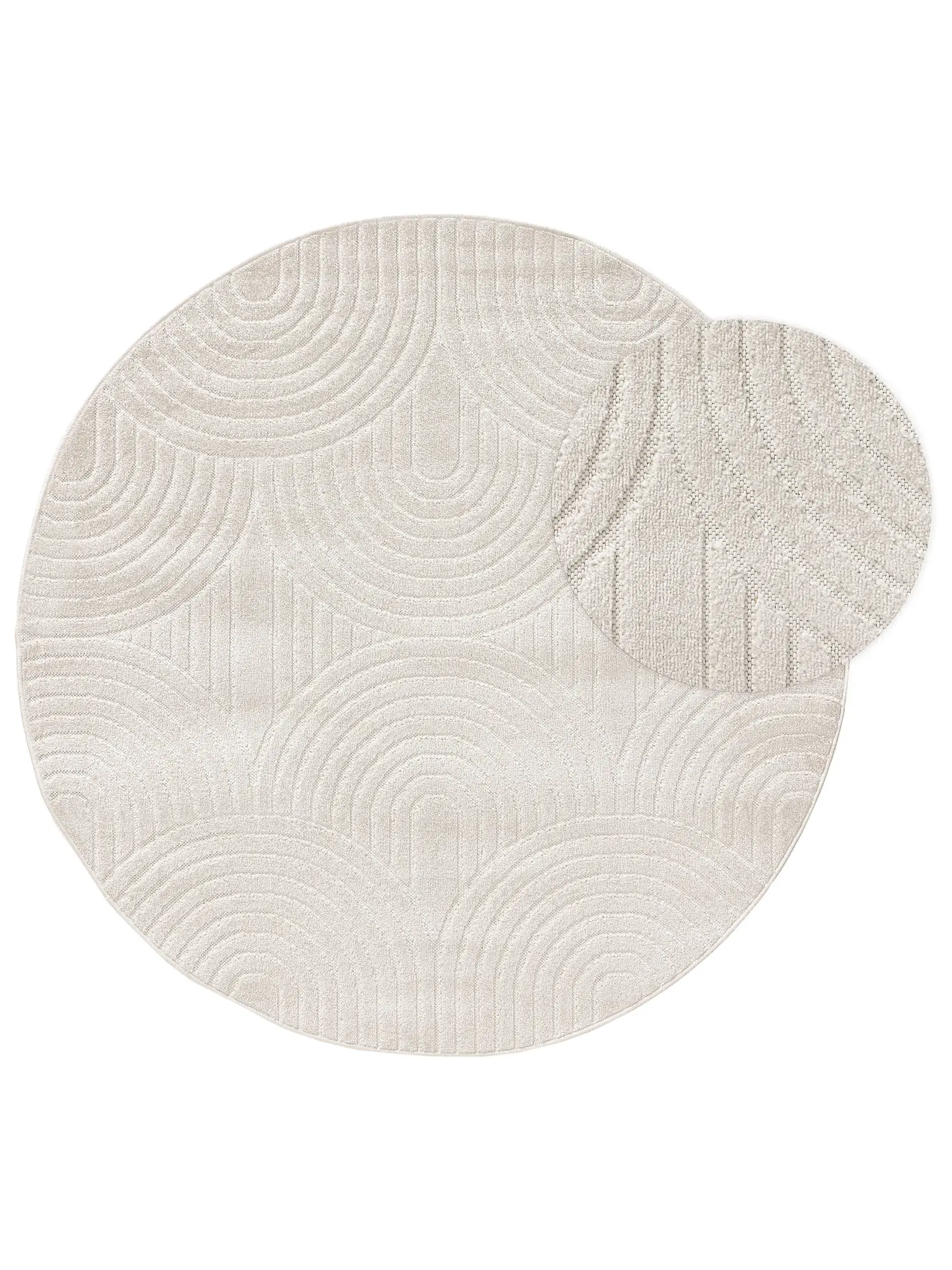 Teppich aus 100% Polypropylen in Beige mit 100% Polypropylen hohem Flor von benuta Pop