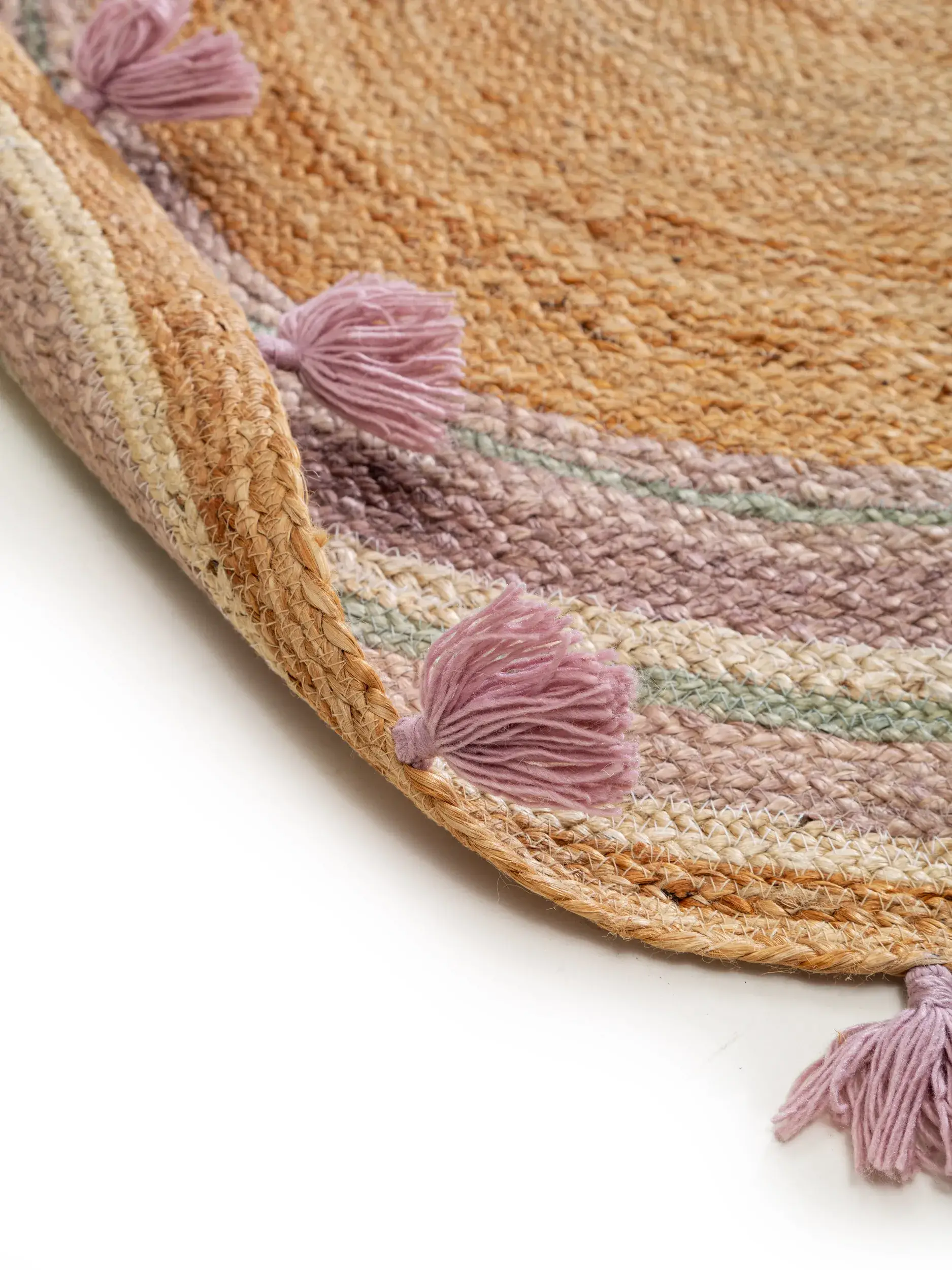 Teppe av 100% Jute i Multicolor med 100% Jute høy lugg fra Lytte