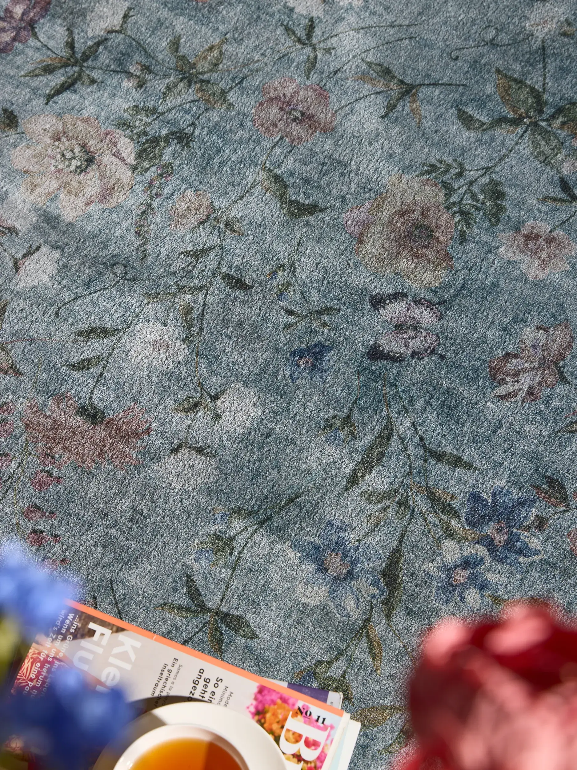 Rug made of 100% Polyester in Multicolor with a 100% Polyester high pile by benuta Nest