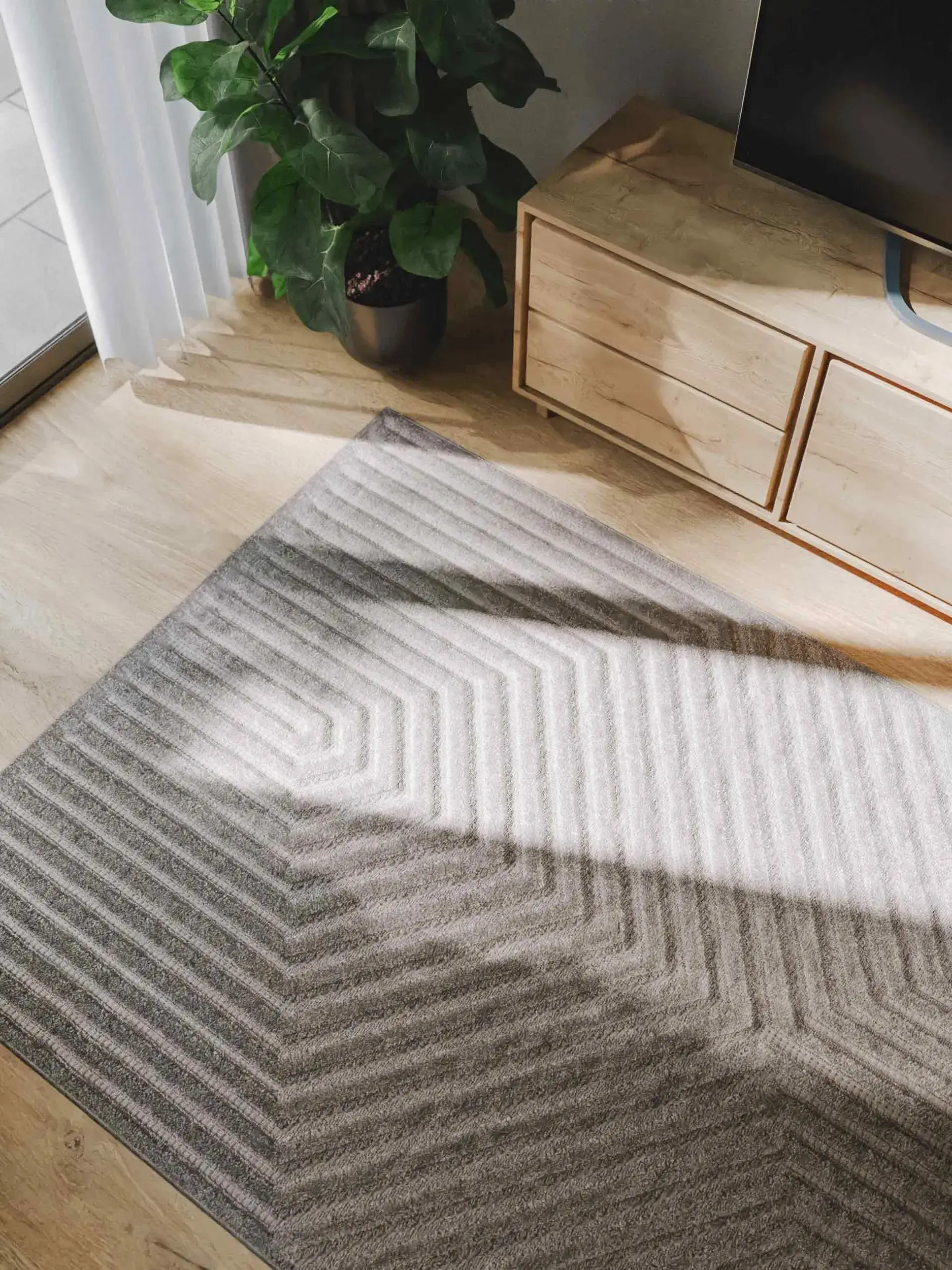 Teppich aus 100% Polypropylen in Grau mit 100% Polypropylen hohem Flor von benuta Basic