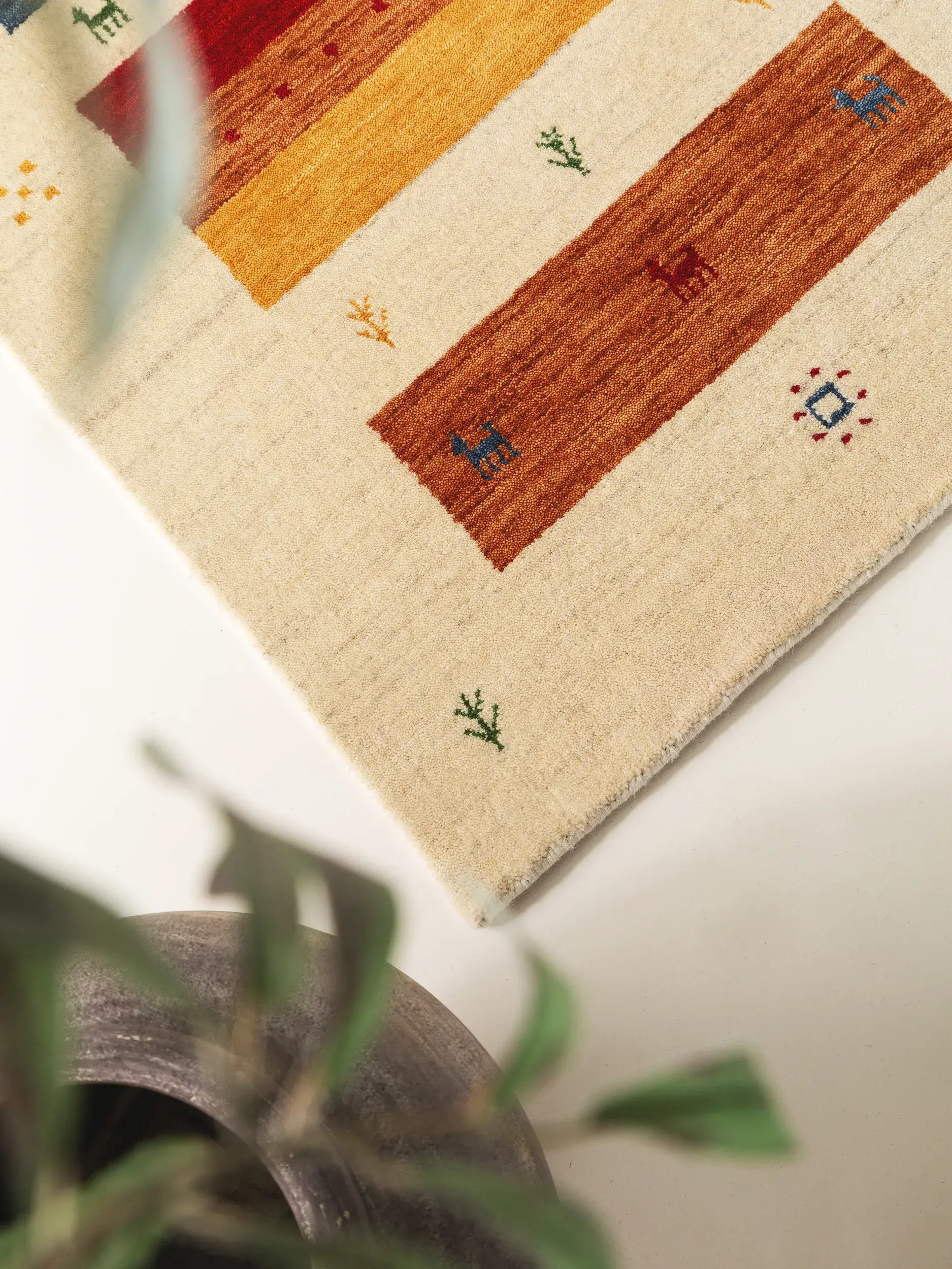 Teppich aus 100% Wolle in Multicolor mit 100% Wolle hohem Flor von benuta Nest