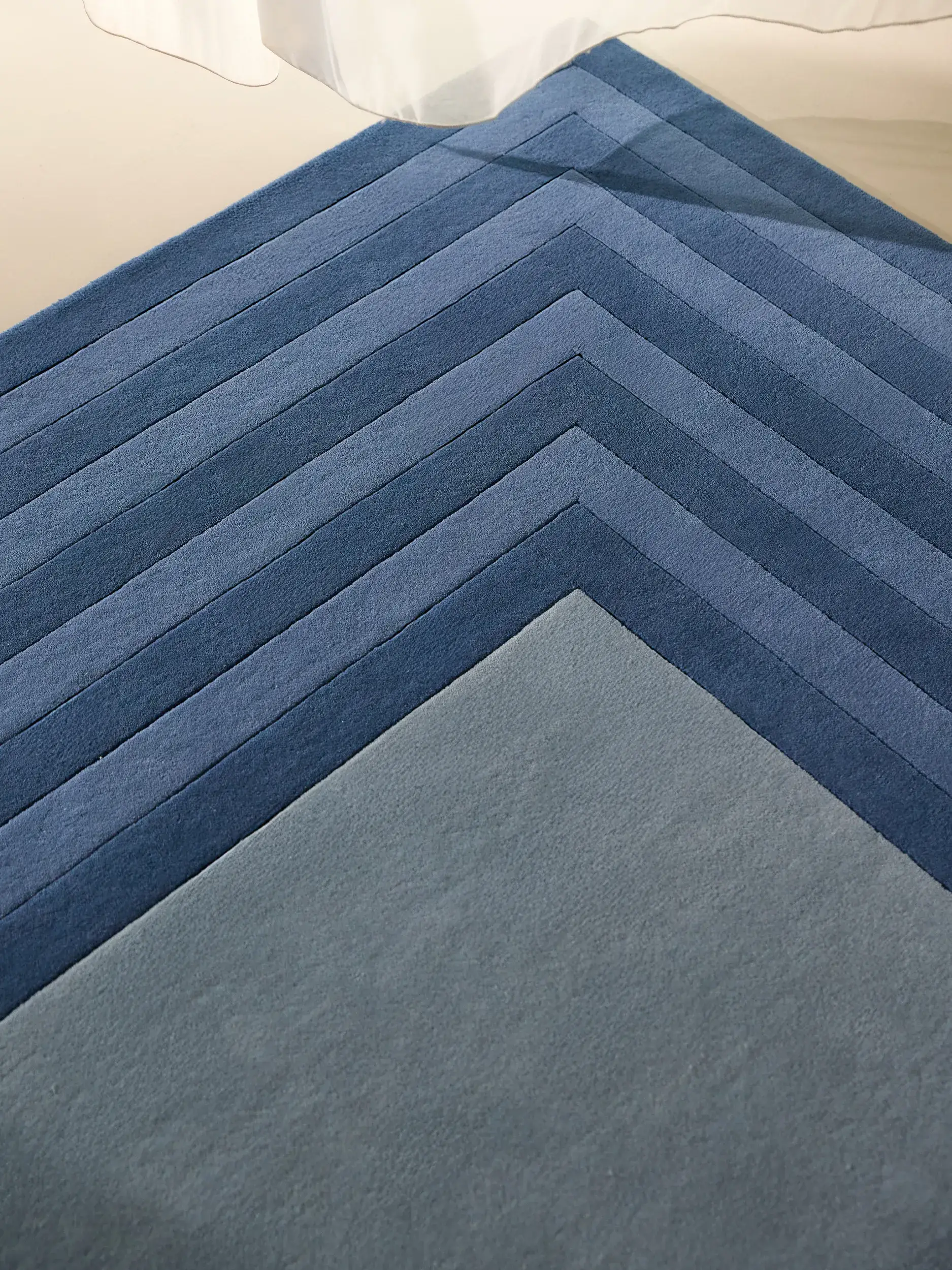 Tapete Tilo de 100% Lã (da Nova Zelândia) em Azul da benuta Finest