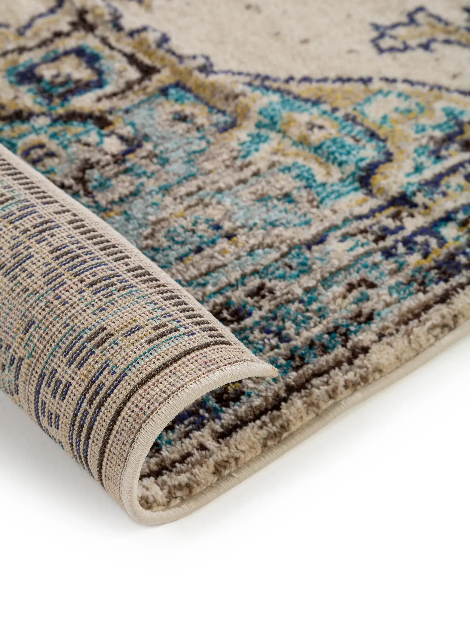 Teppich aus 100% Polypropylen in Beige mit 100% Polypropylen hohem Flor von benuta Nest