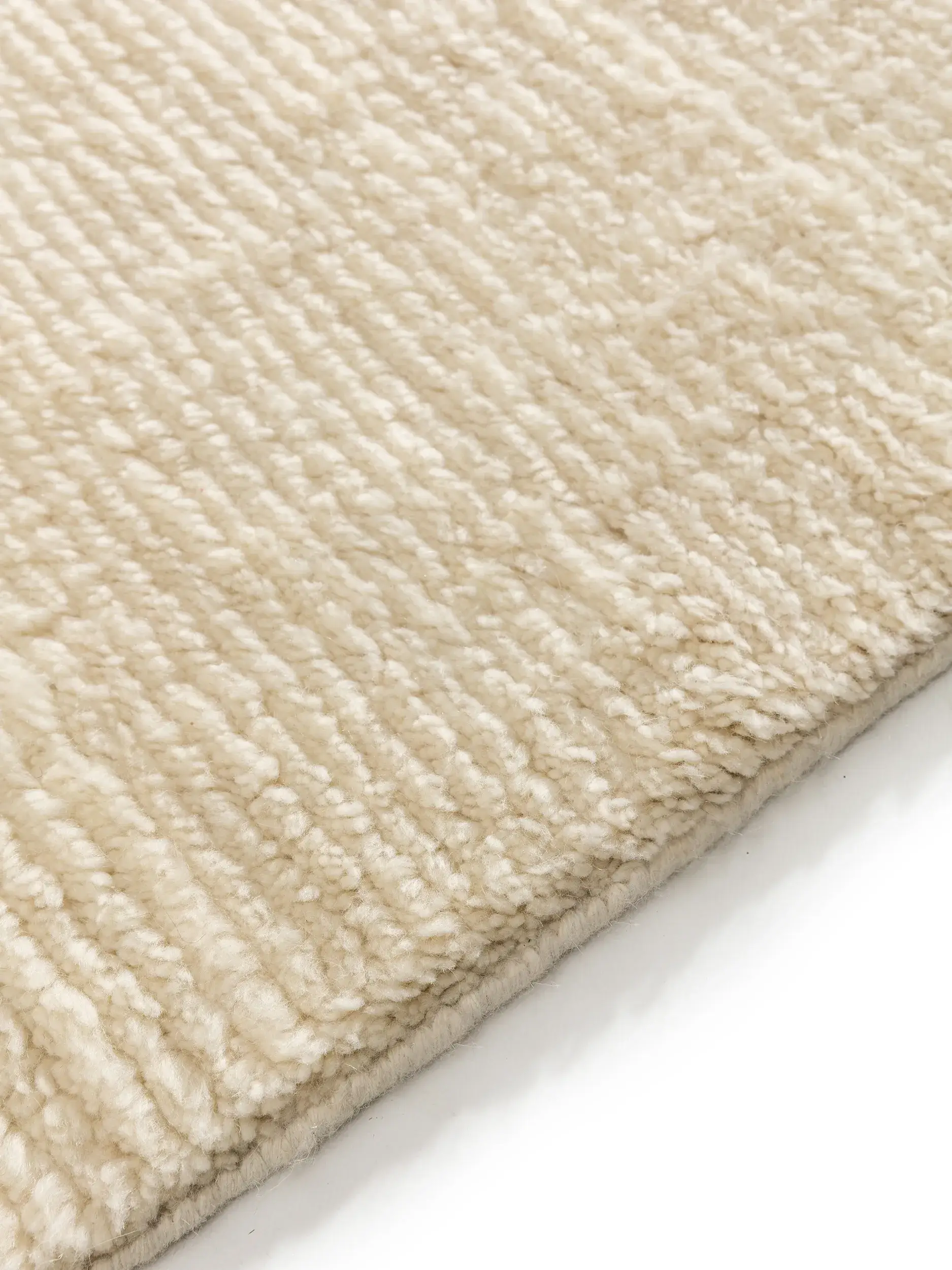 Teppich aus 90% Wolle, 10% Baumwolle in Beige mit 90% Wolle, 10% Baumwolle hohem Flor von benuta Finest